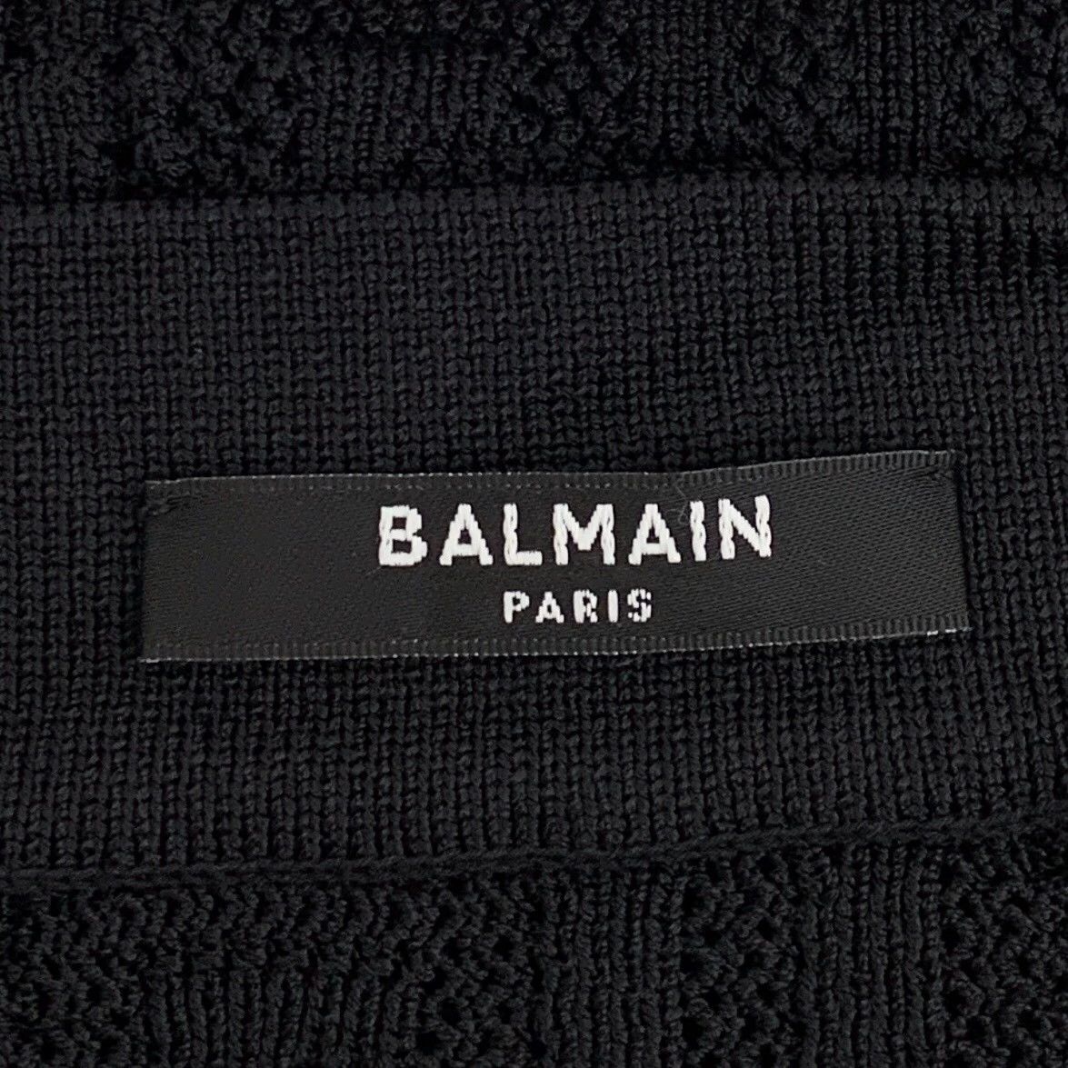 Balmain KW0802 Balmain Black Patterned Knit Maxi Skirt Size 34" / US 12 / IT 48 - 5 Thumbnail