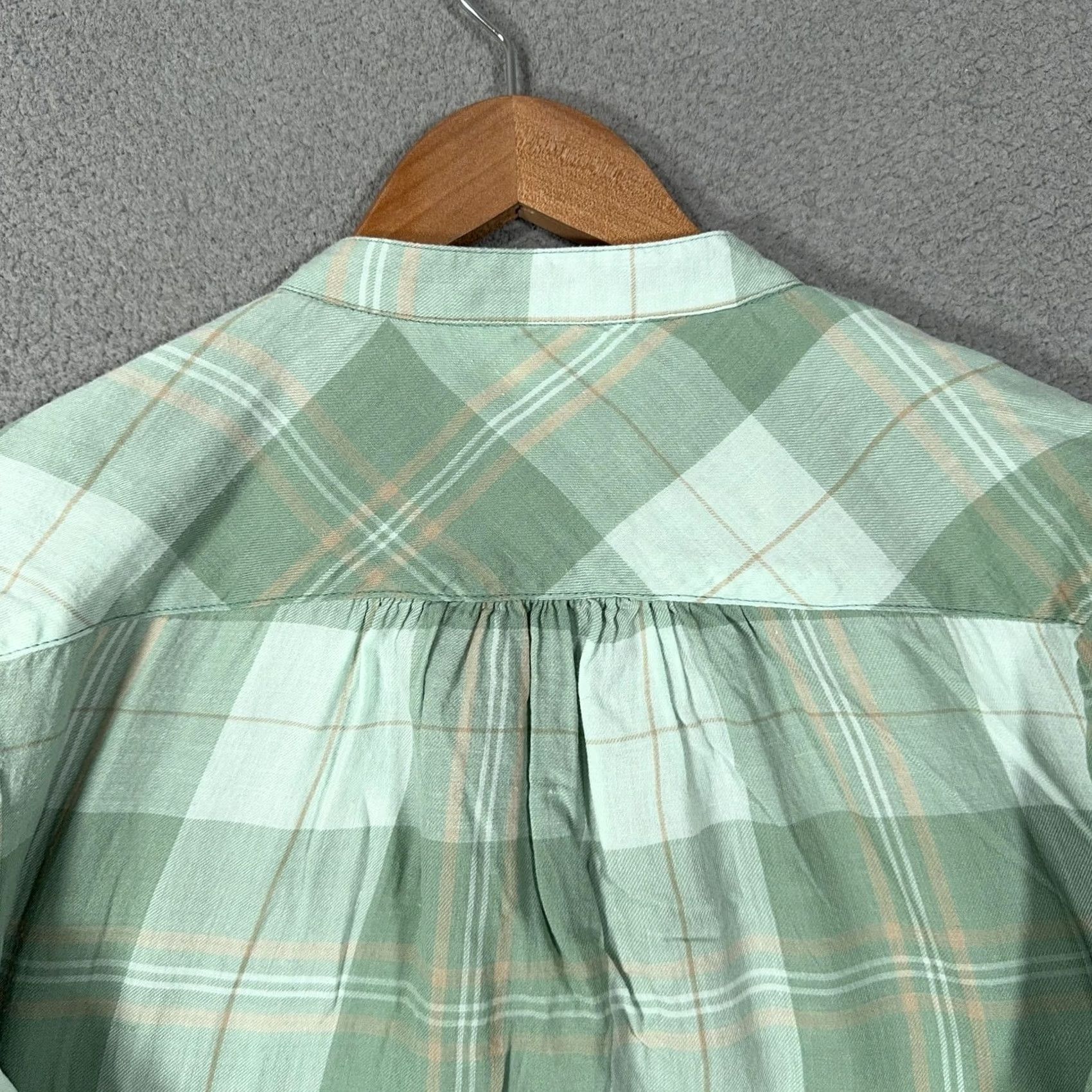 Vintage Tasha Polizzi Collection Pearl Snap Top Womens L Green Plaid Roll Tab Sleeve Western Shirt Size L / US 10 / IT 46 - 5 Thumbnail