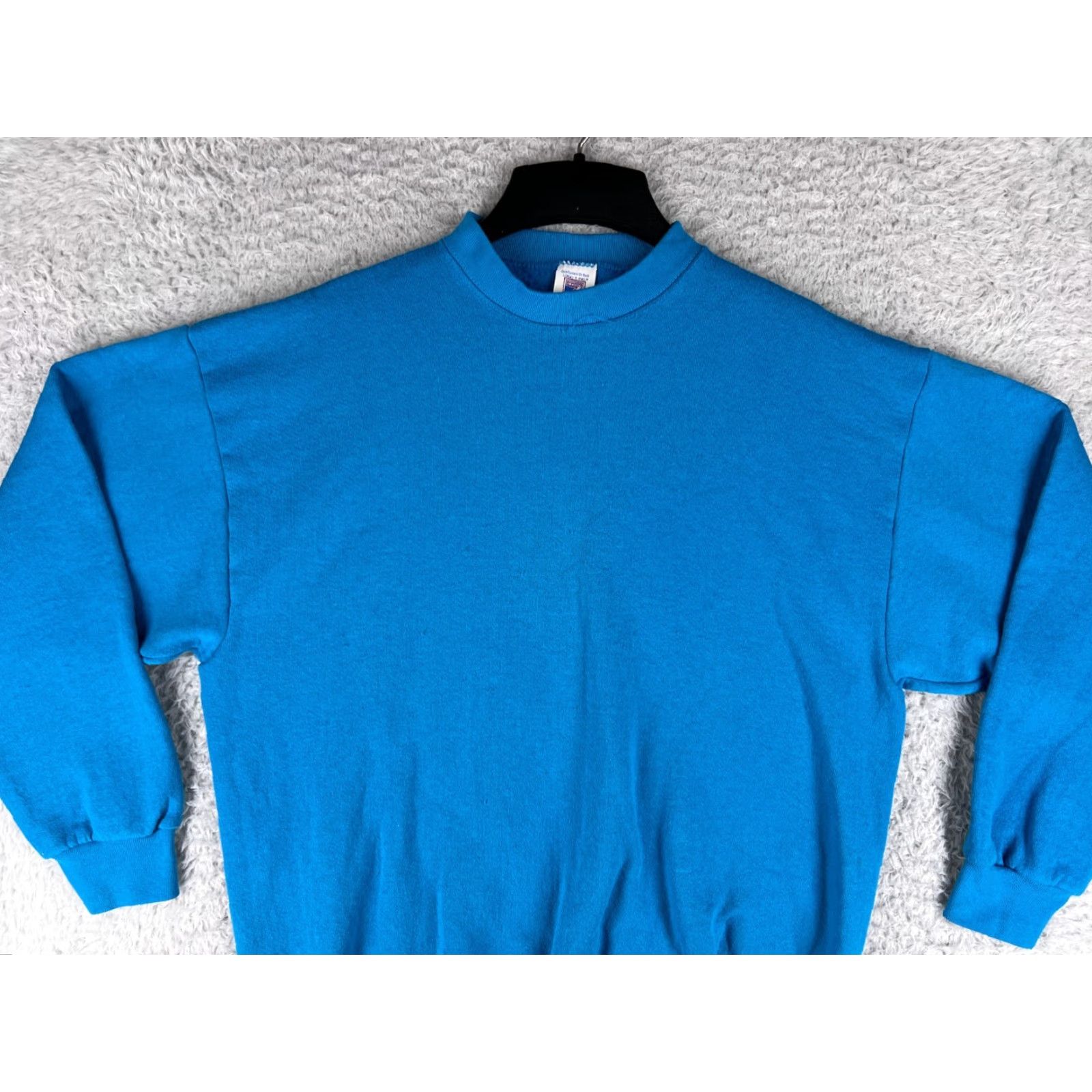 Logo 7 VINTAGE Logo 7 Sweater Shirt Mens L Blue Logo Cotton Blend 90s USA Crew Neck Pullover Knit Sweatshirt Size US L / EU 52-54 / 3 - 4 Thumbnail