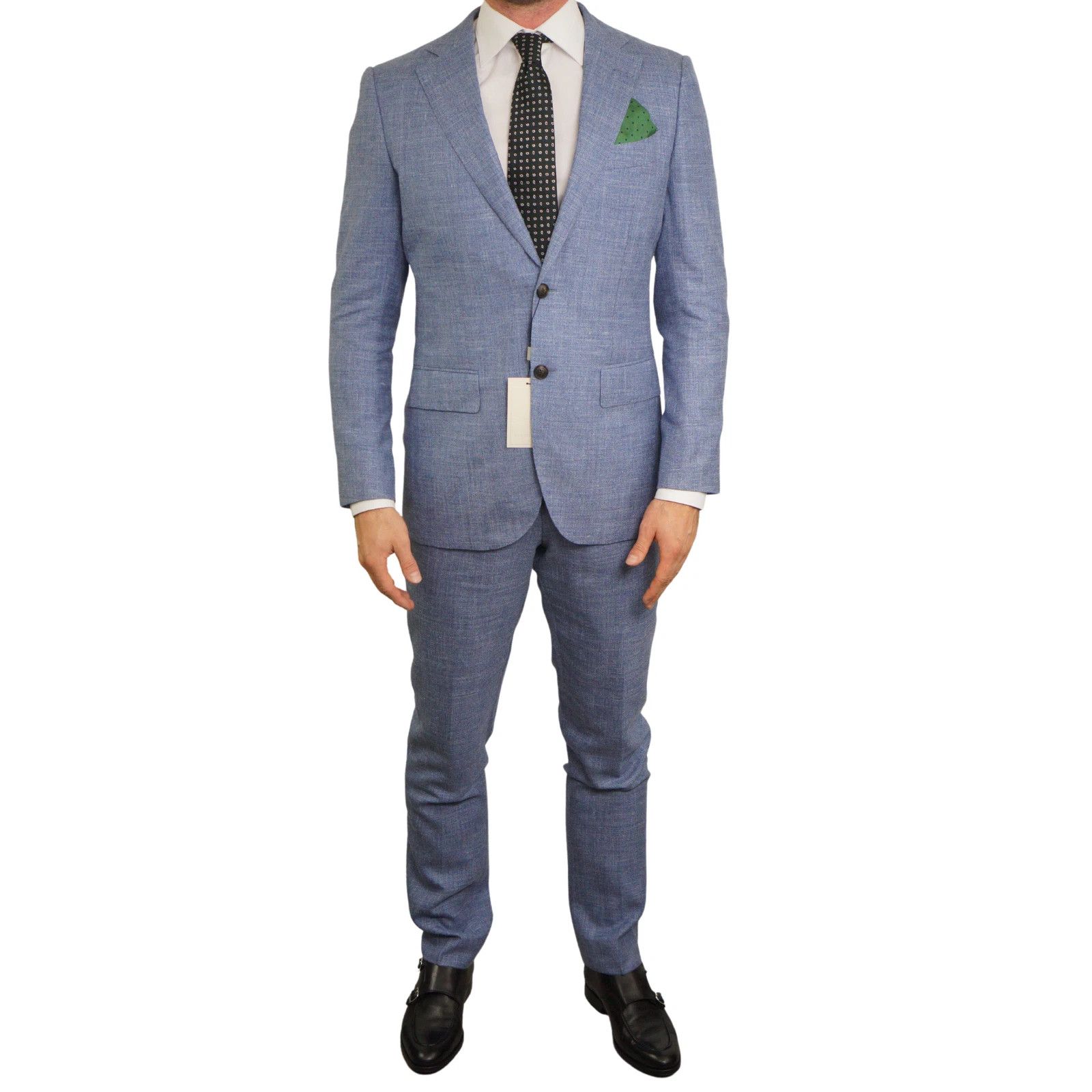 Suitsupply Men Suitsupply Suit Lazio Single Breasted Blue Linen US40 Size 40R - 1 Thumbnail