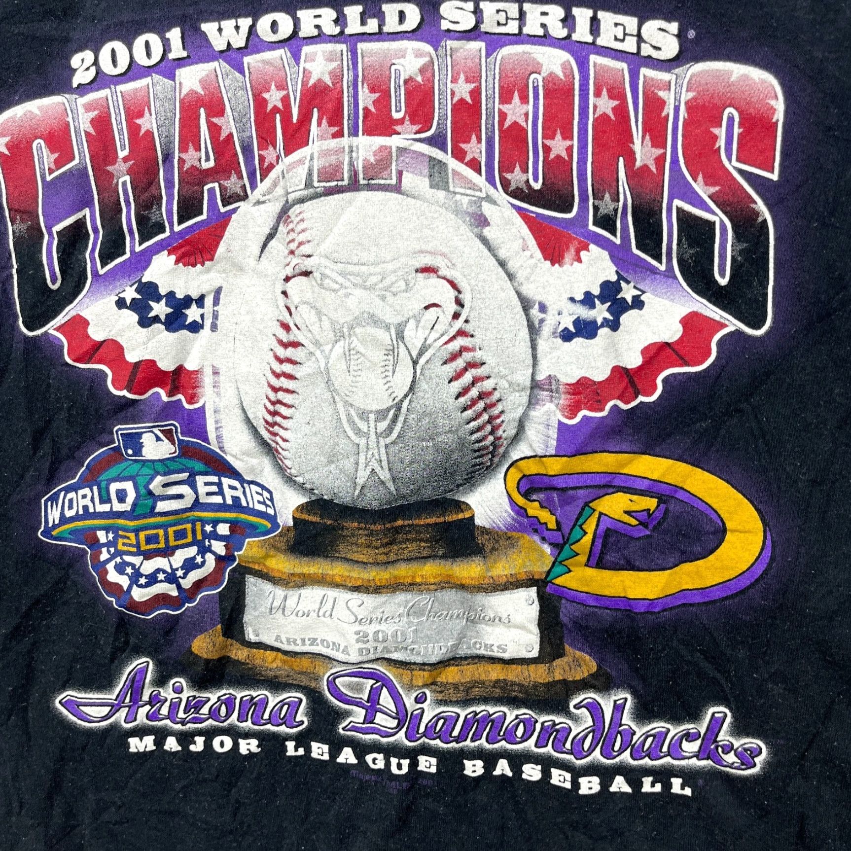 Vintage VINTAGE Arizona Diamondbacks Majestic T-Shirt XL Black Men Shirt XL Diamondbacks 2001 Sports MLB Mens Size US XL / EU 56 / 4 - 3 Thumbnail