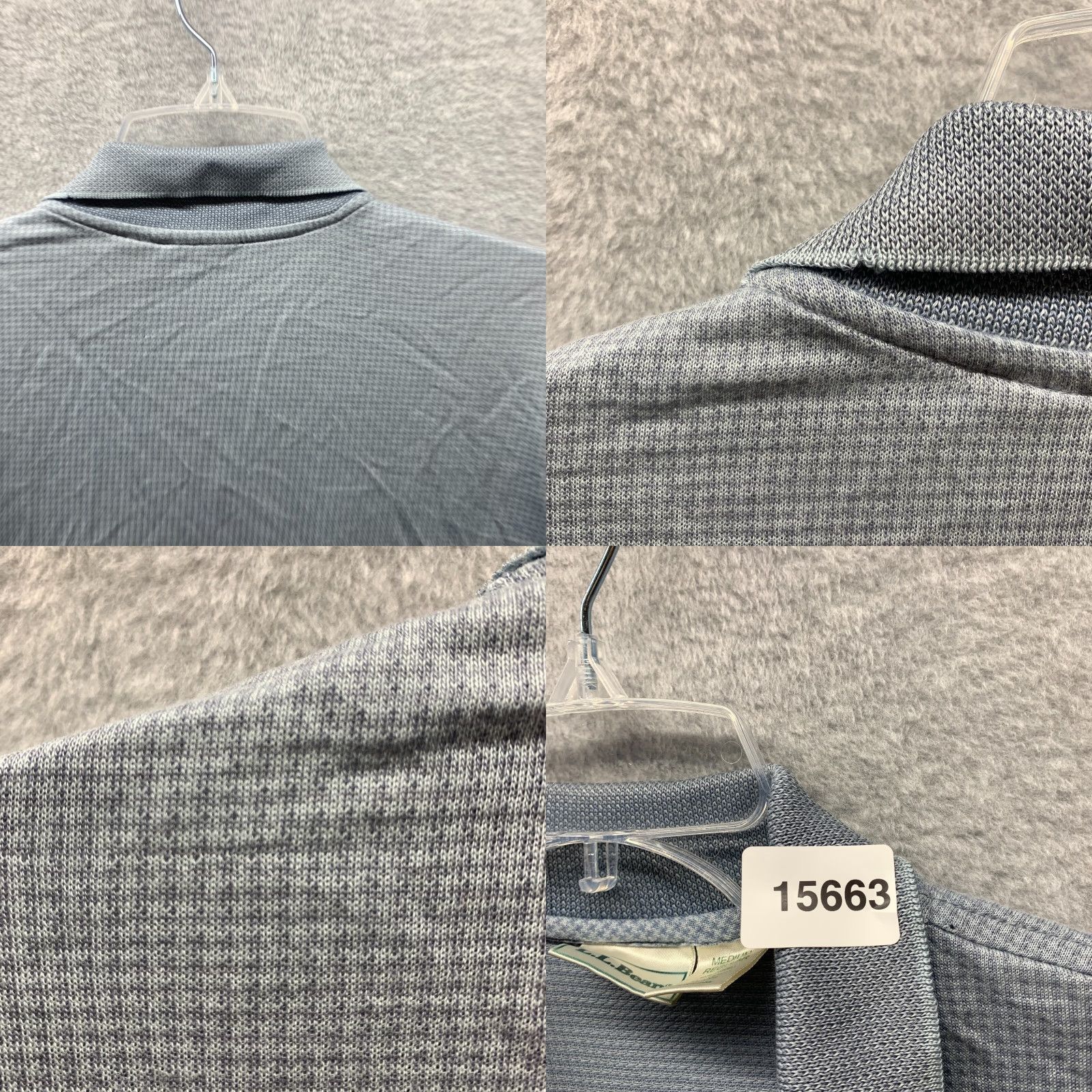 Vintage VINTAGE LL Bean Polo Shirt Mens Polo Shirt Adult Medium Blue Houndstooth 90s Lyocell Tencel Lightweight Breathable Golf Size US M / EU 48-50 / 2 - 10 Thumbnail