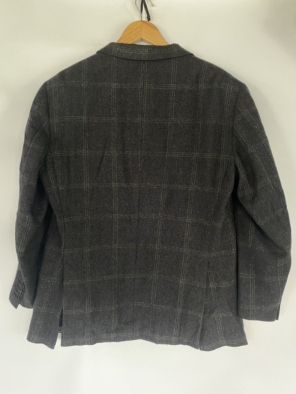 Designer HERMES Paris Wool Plaid Coat Jacket Blazer Navy RARE ITALY Size US L / EU 52-54 / 3 - 5 Thumbnail