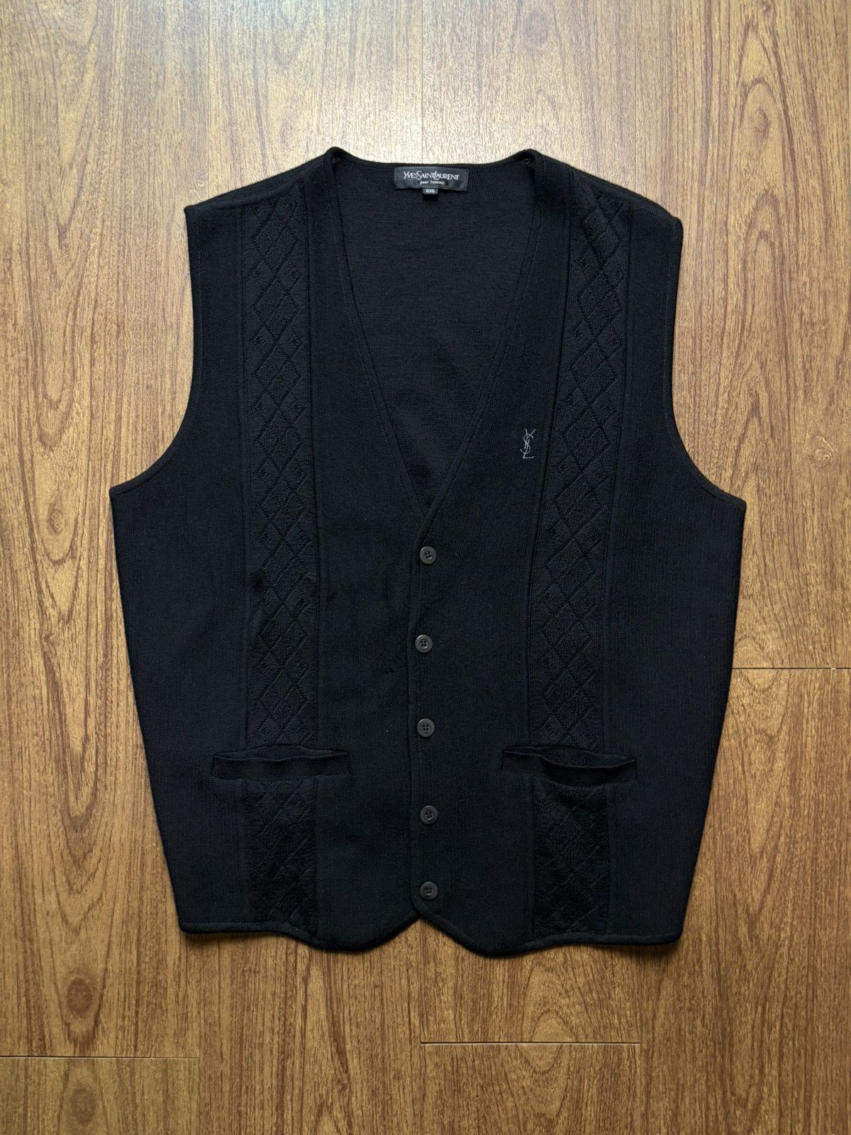 Yves Saint Laurent FREE TAX! Pour Homme Wool Knitted Buttoned Vest Size US M / EU 48-50 / 2 - 1 Thumbnail