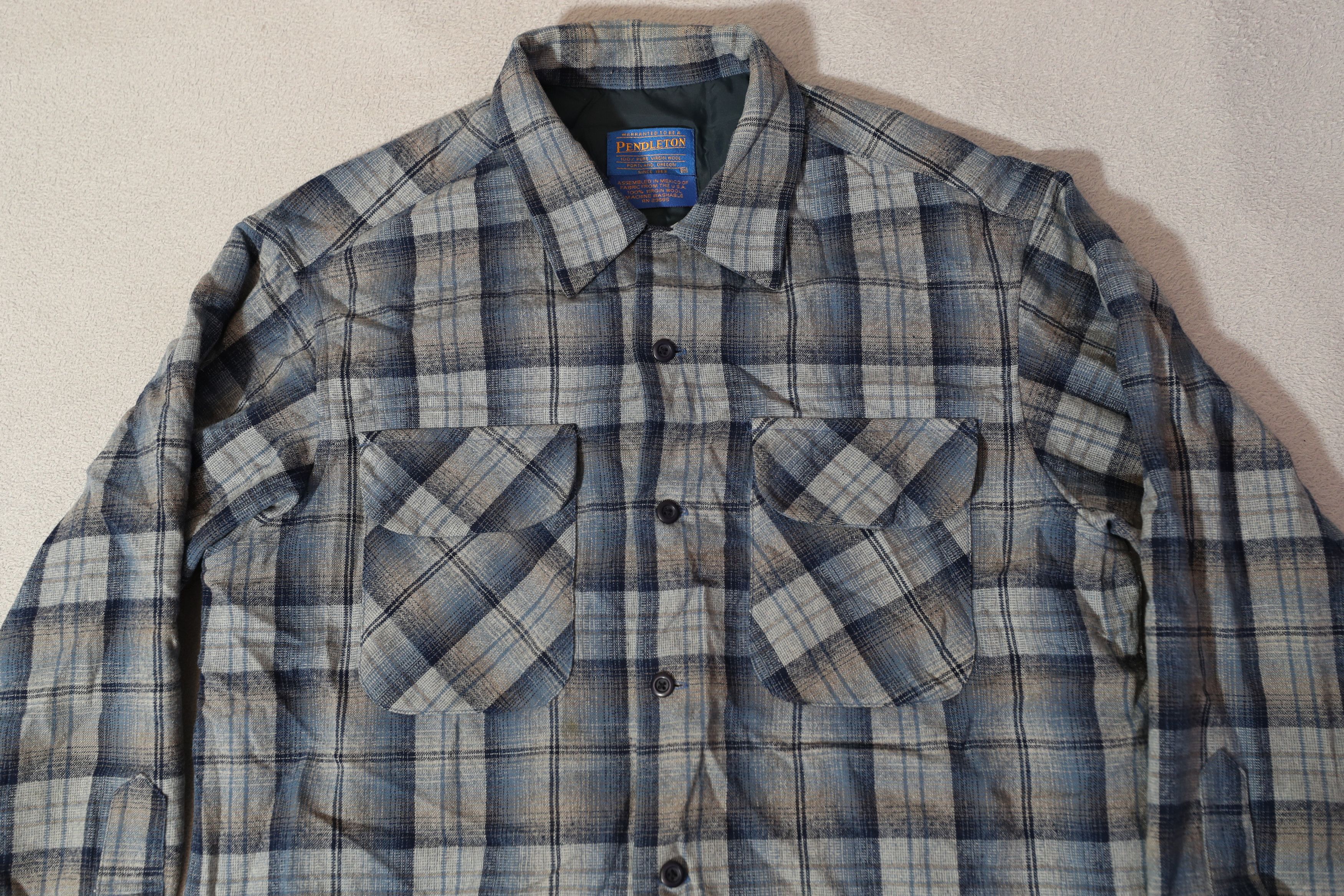 Pendleton Vintage Pendleton Wool Blue Tartan Flannel (M) Size US M / EU 48-50 / 2 - 4 Thumbnail