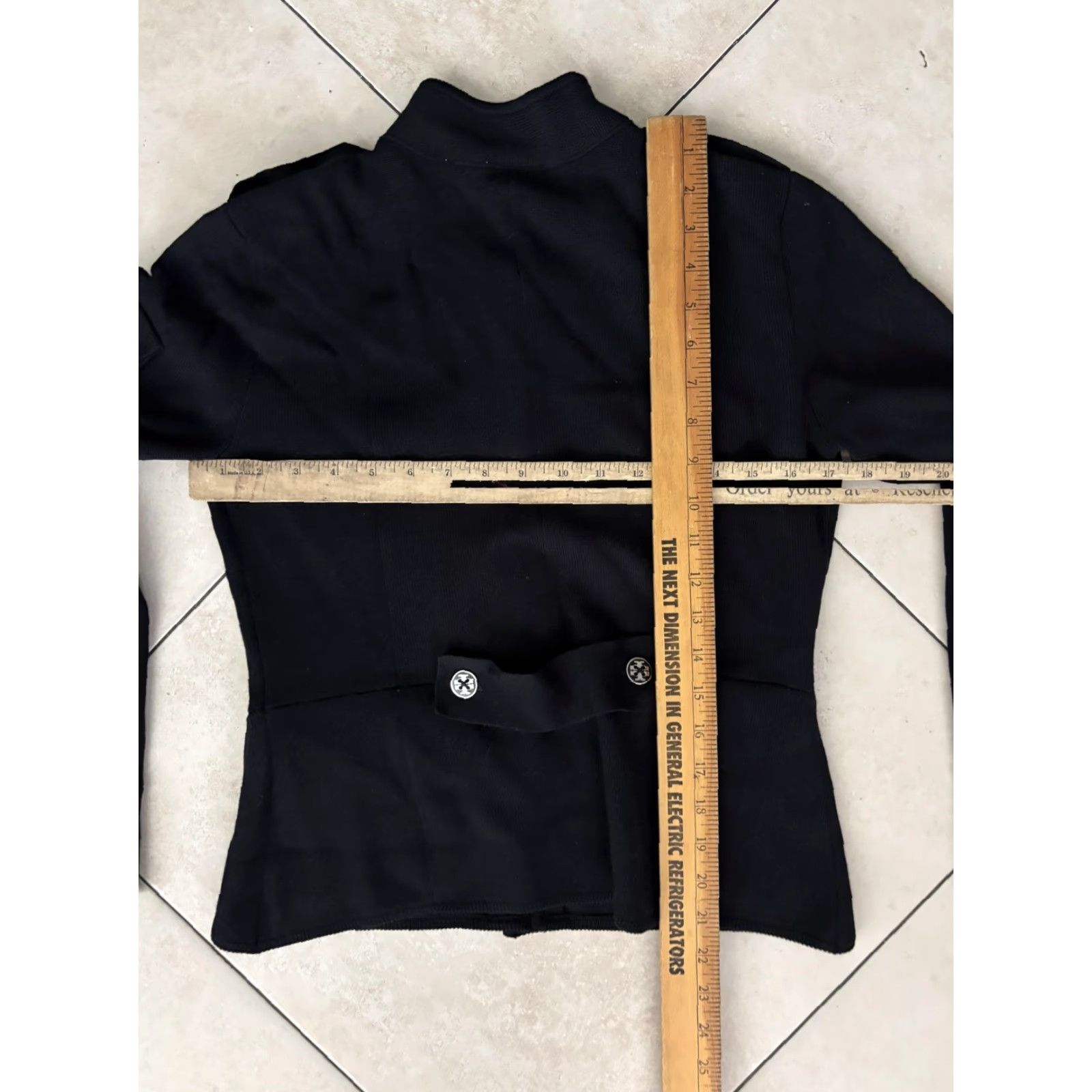 Tory Burch VINTAGE Tory Burch Jacket Womens Small Black Wool Military Style Button Front Pockets Size S / US 4 / IT 40 - 6 Thumbnail