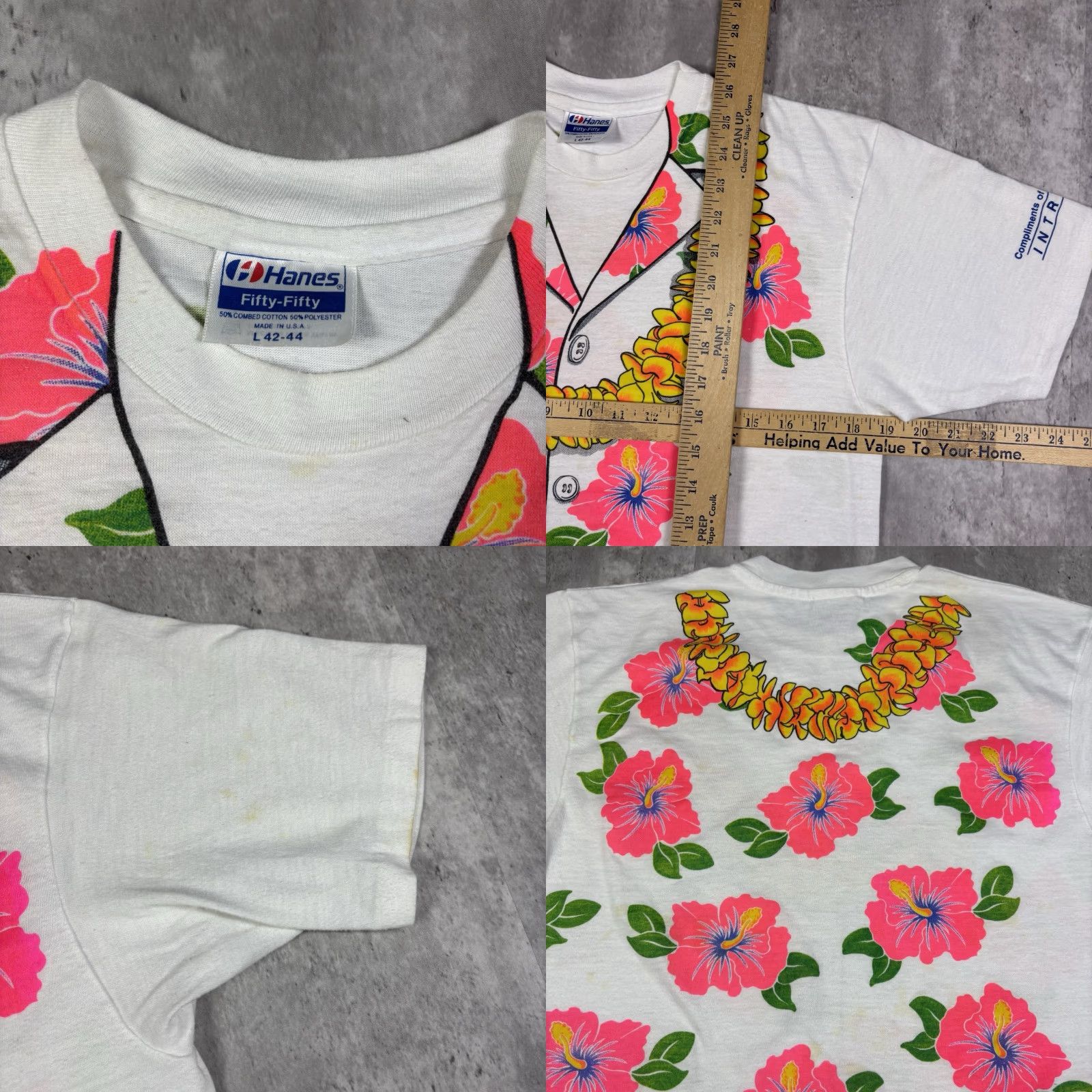 Hanes VINTAGE Hanes T-Shirt 80s Graphic Print Crew Neck Short Sleeve L Blue USA 80s 90s Cars Free! Superman Men Mens Regular Single Stitch Mock- up? Size US L / EU 52-54 / 3 - 8 Thumbnail