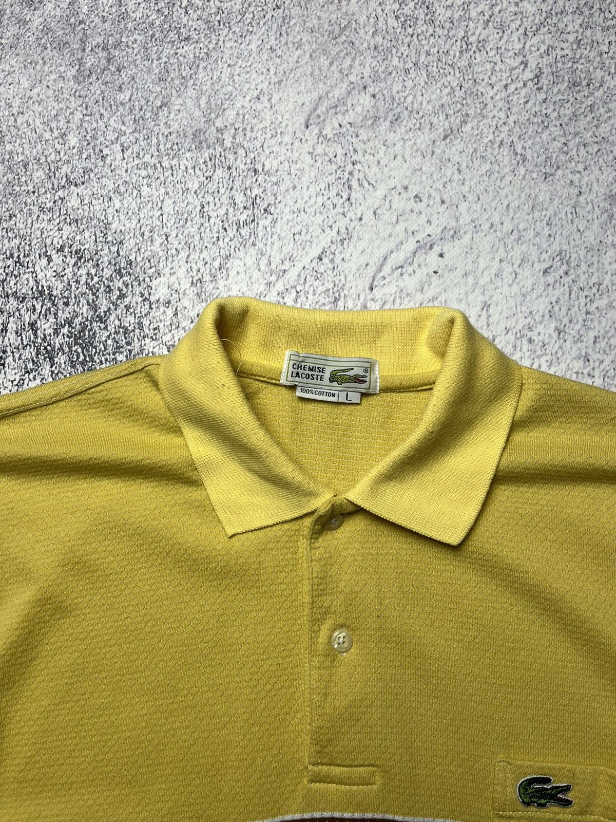 Lacoste Vintage Lacoste Polo Yellow Logo Rare Size L Size US L / EU 52-54 / 3 - 7 Thumbnail