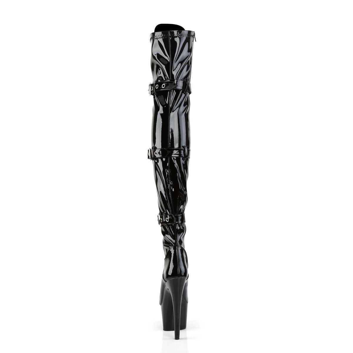 Other Adore 3028 Triple Buckle Thigh High Platform Boots Black Pat Size US 11 / IT 41 - 4 Thumbnail