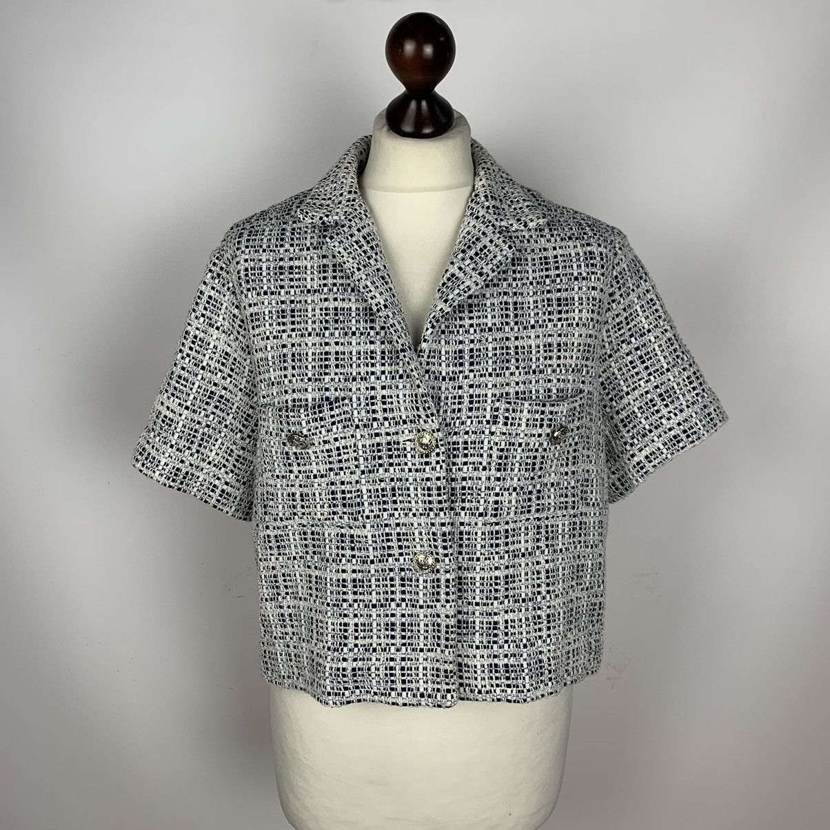 Maje Maje cropped knit blazer jacket blue size 38 Size XS / US 0-2 / IT 36-38 - 1 Thumbnail