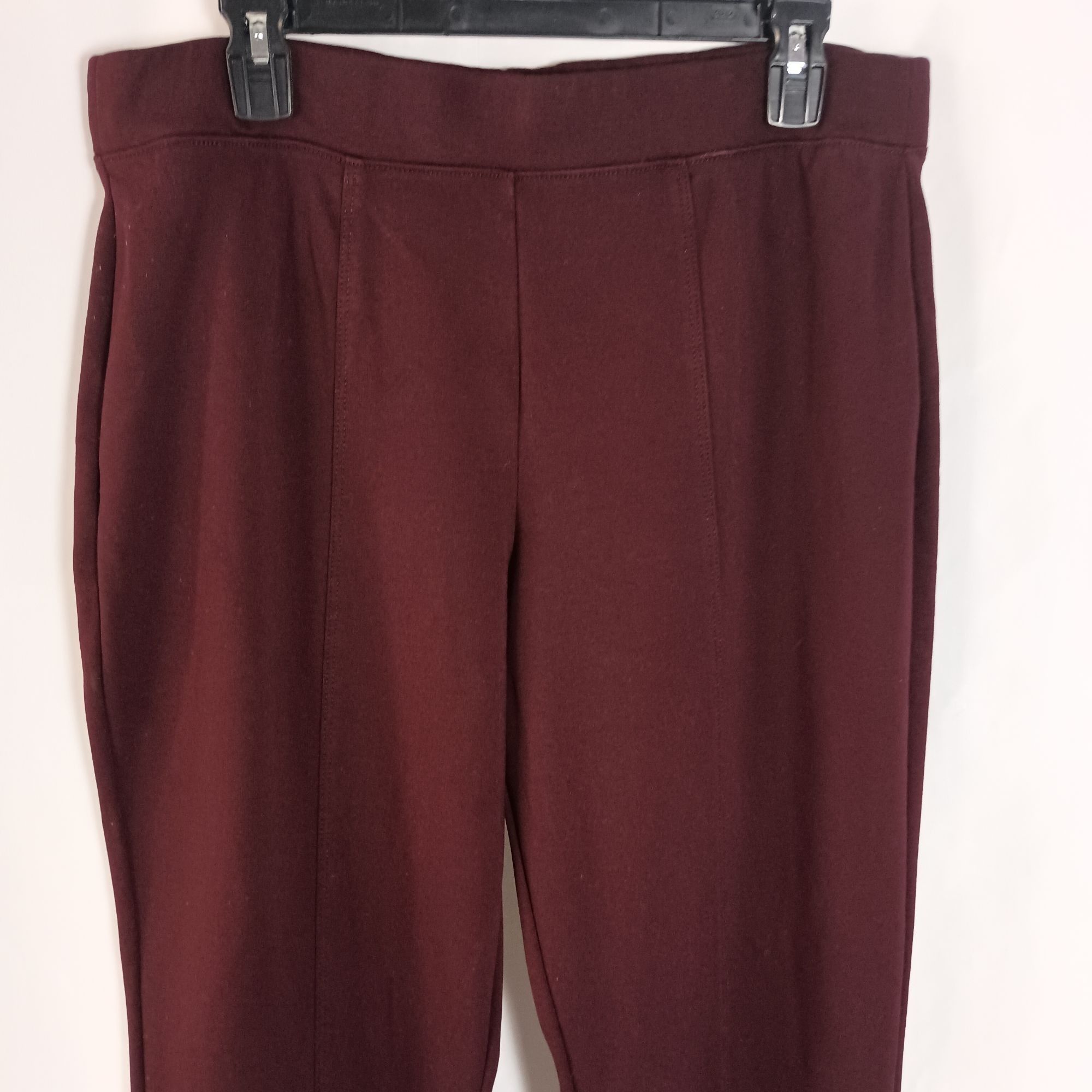 Croft & Barrow Croft & Barrow Seamed Ponte Pants Sz L Burgundy Tummy Contro Size 36" / US 14 / IT 50 - 2 Thumbnail