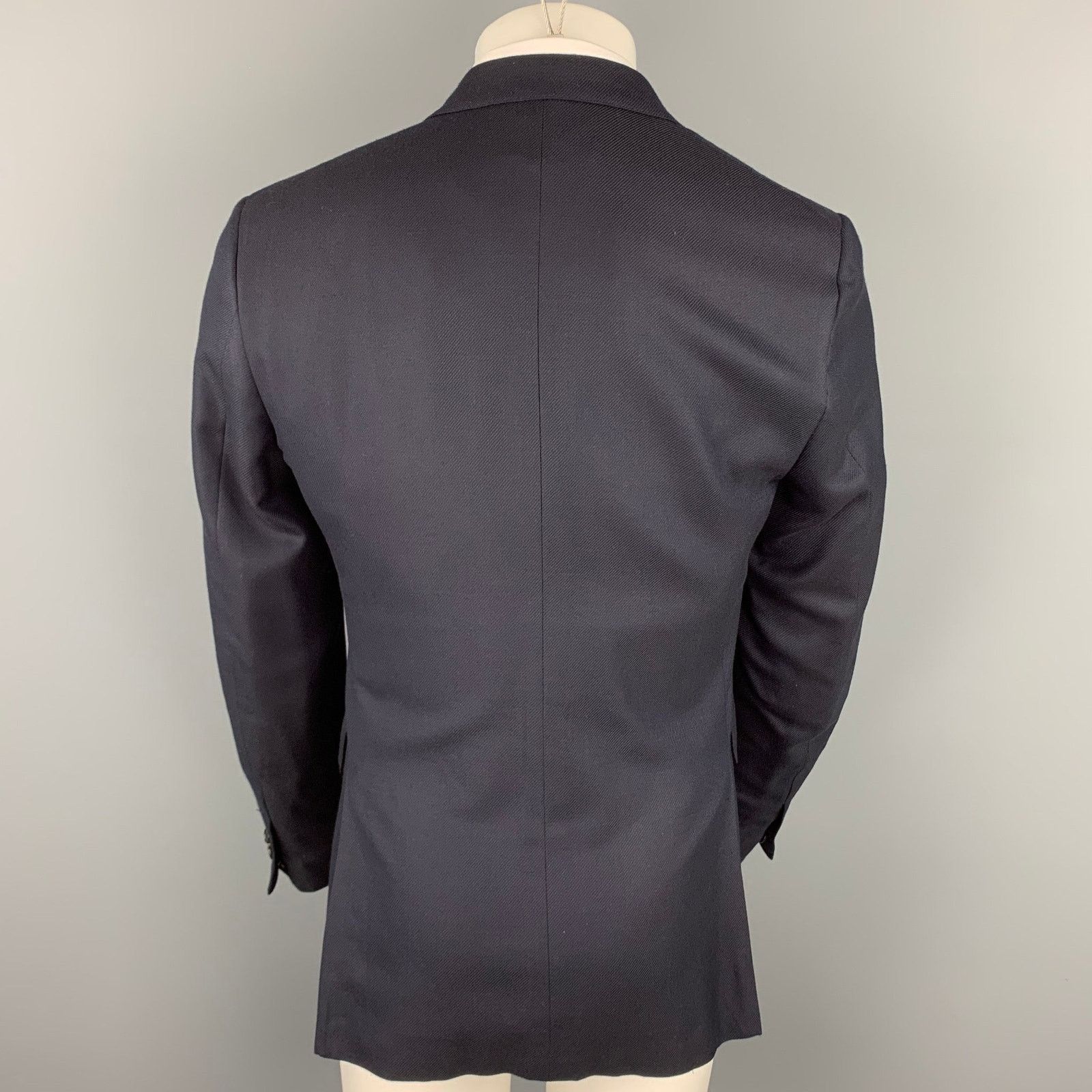 Ermenegildo Zegna ERMENEGILDO ZEGNA Size 40 Navy Silk / Wool Custom Sport Coat Size 40R - 4 Thumbnail