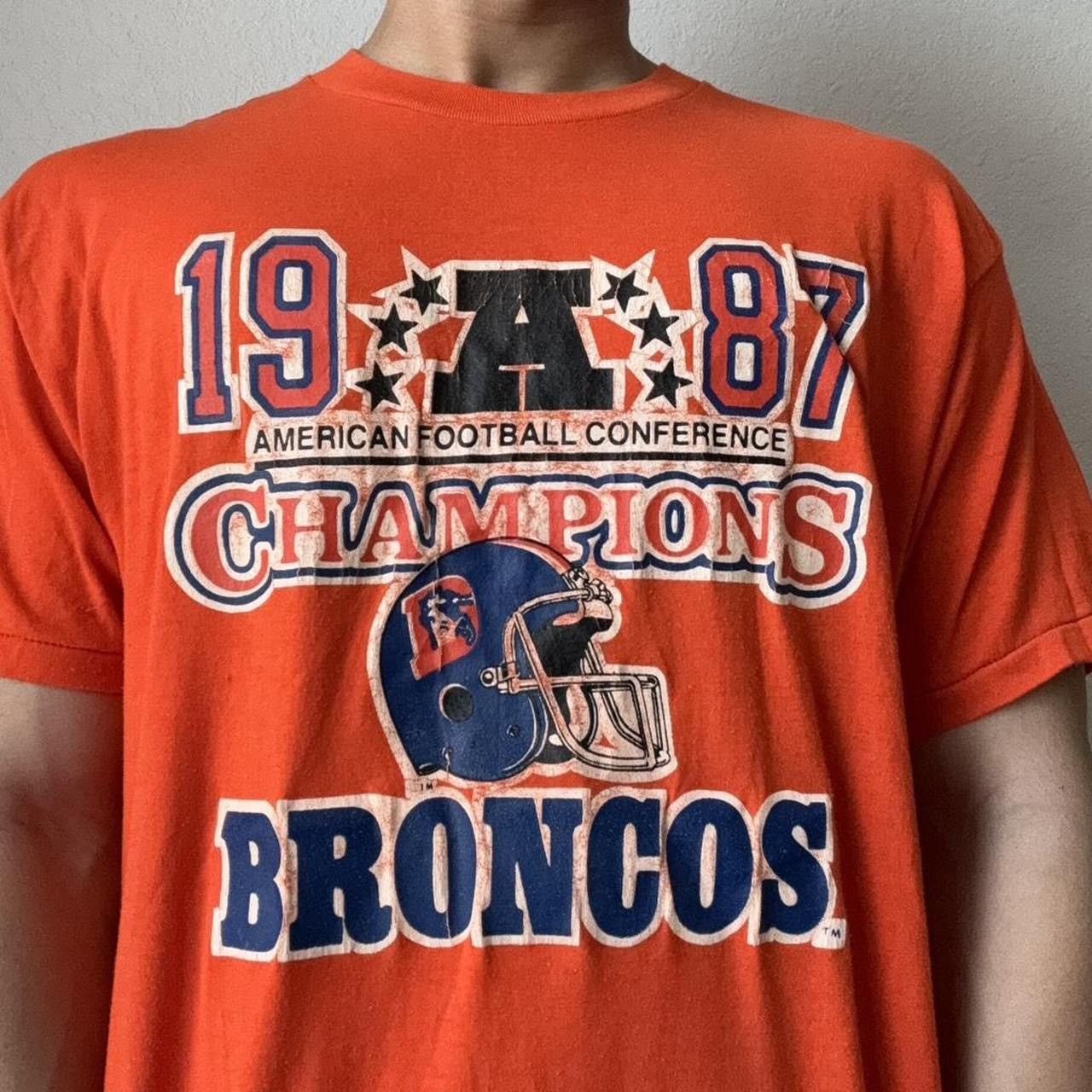 Champion × Vintage Vintage 1987 Denver Broncos AFC Champs Graphics Orange Tee Size US XL / EU 56 / 4 - 1 Thumbnail