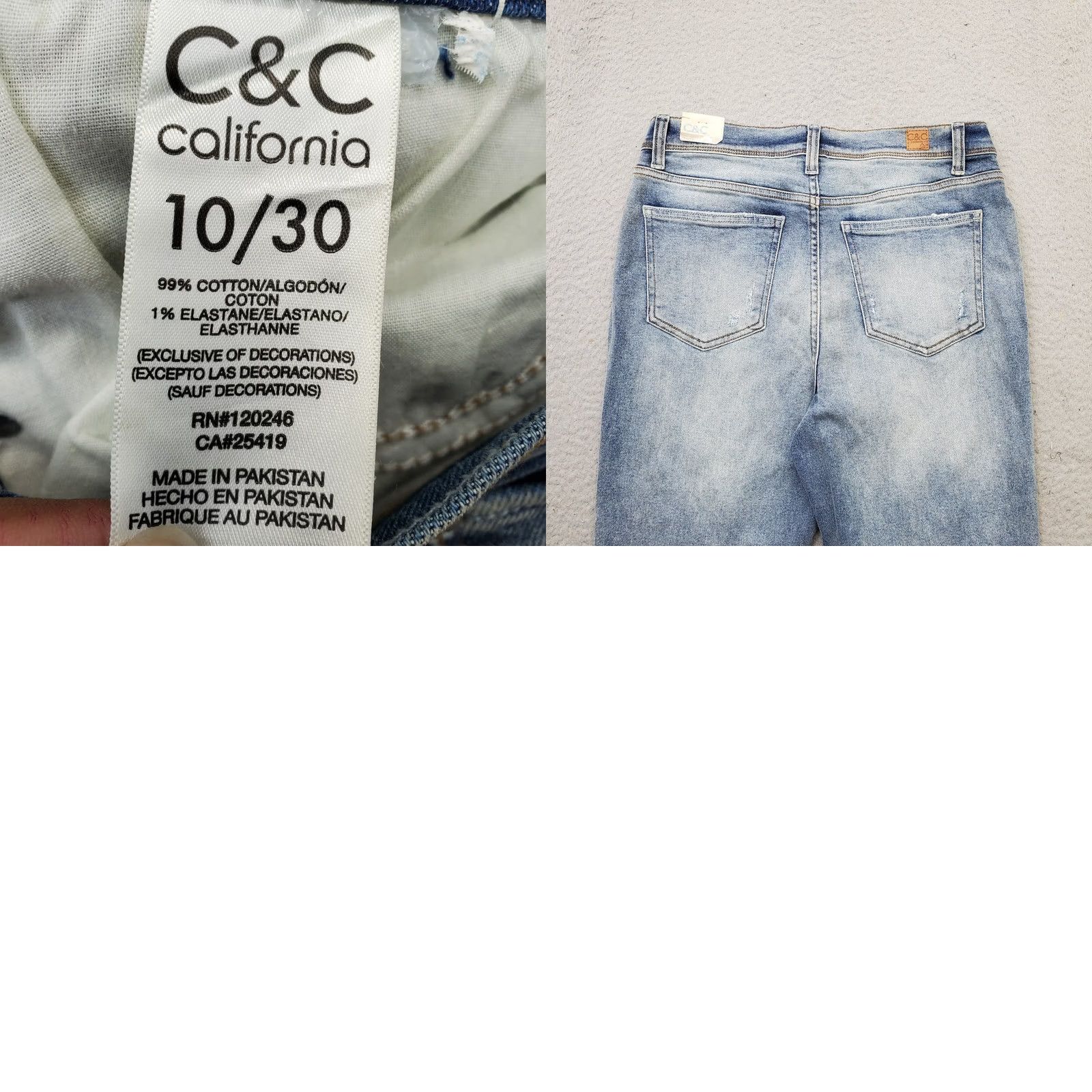 Vintage C&C California Womens Size 10 Bootcut Jeans Blue Denim Casual High Rise Frayed Hem Denim Jeans Size 32" / US 10 / IT 46 - 8 Thumbnail