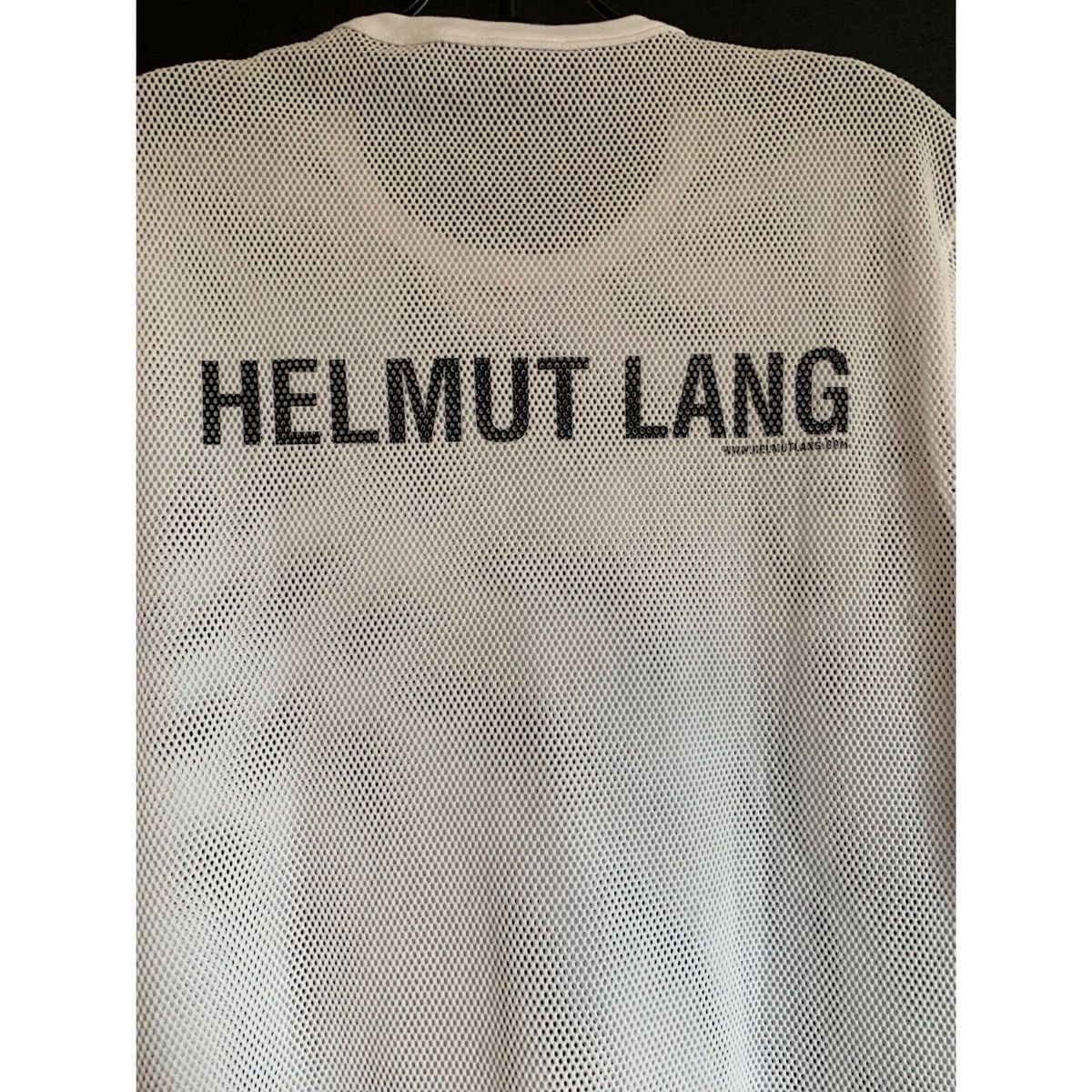 Helmut Lang HELMUT LANG WHITE LOGO MESH TOP Size US M / EU 48-50 / 2 - 10 Thumbnail
