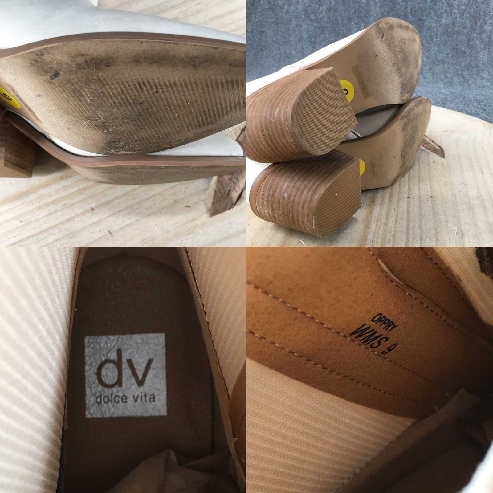 Dolce Vita Dolce Vita Ankle Boots Womens 9 Beige Casual Leather Side Zip Block Heel Shoes Size US 9 / IT 39 - 9 Thumbnail