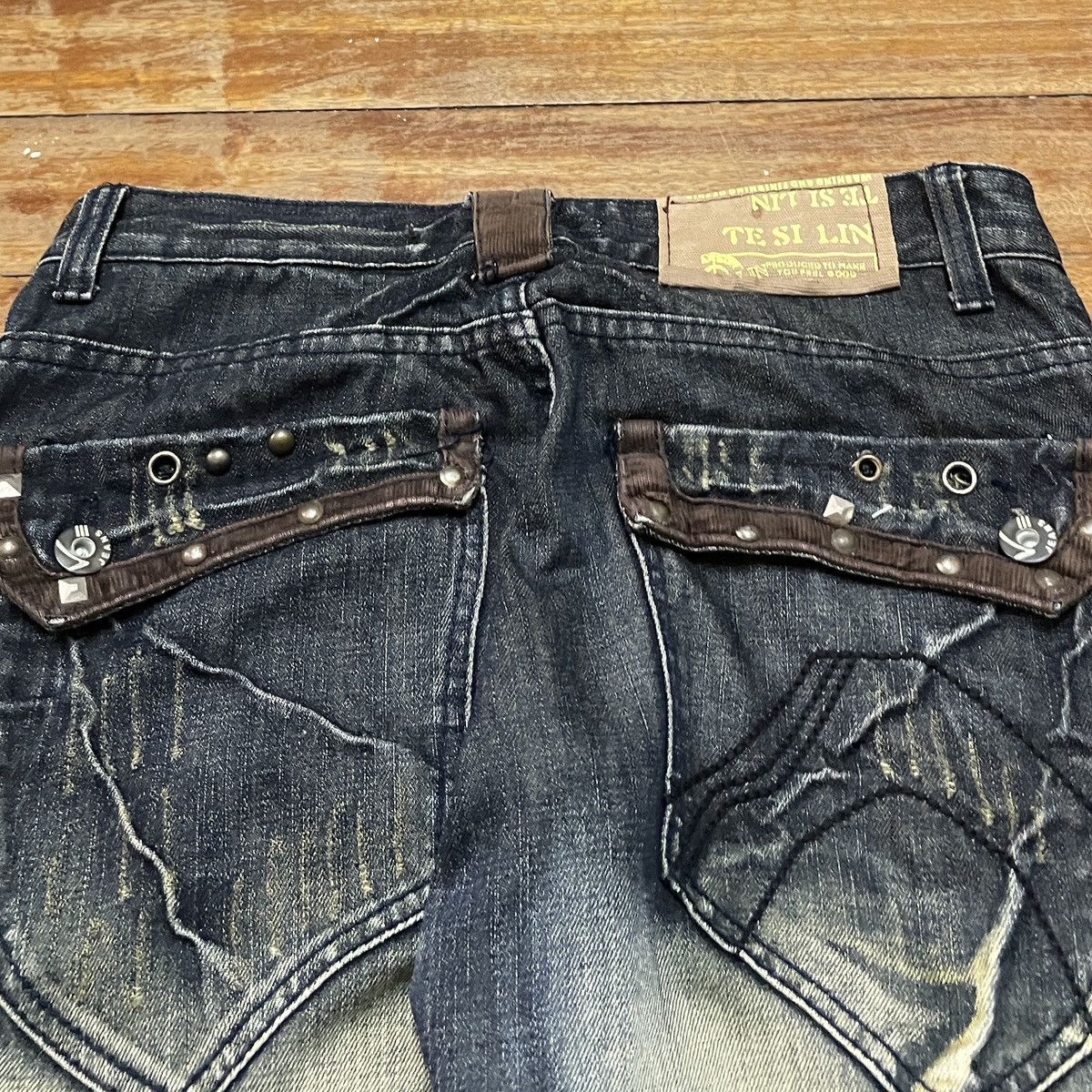 If Six Was Nine Very Rare Vintage Brand TSL Ripped Tactical Jeans 1990s Size US 32 / EU 48 - 4 Thumbnail