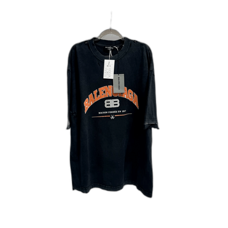 Balenciaga Balenciaga Distressed BB Logo Short Sleeve Tee Size US XXS / EU 40 - 1 Thumbnail
