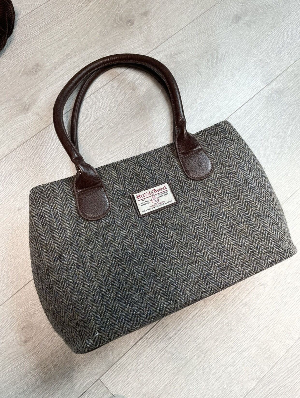 Harris Tweed × Vintage Harris Tweed Wool / Leather Vintage Beautiful bag Size ONE SIZE - 8 Thumbnail