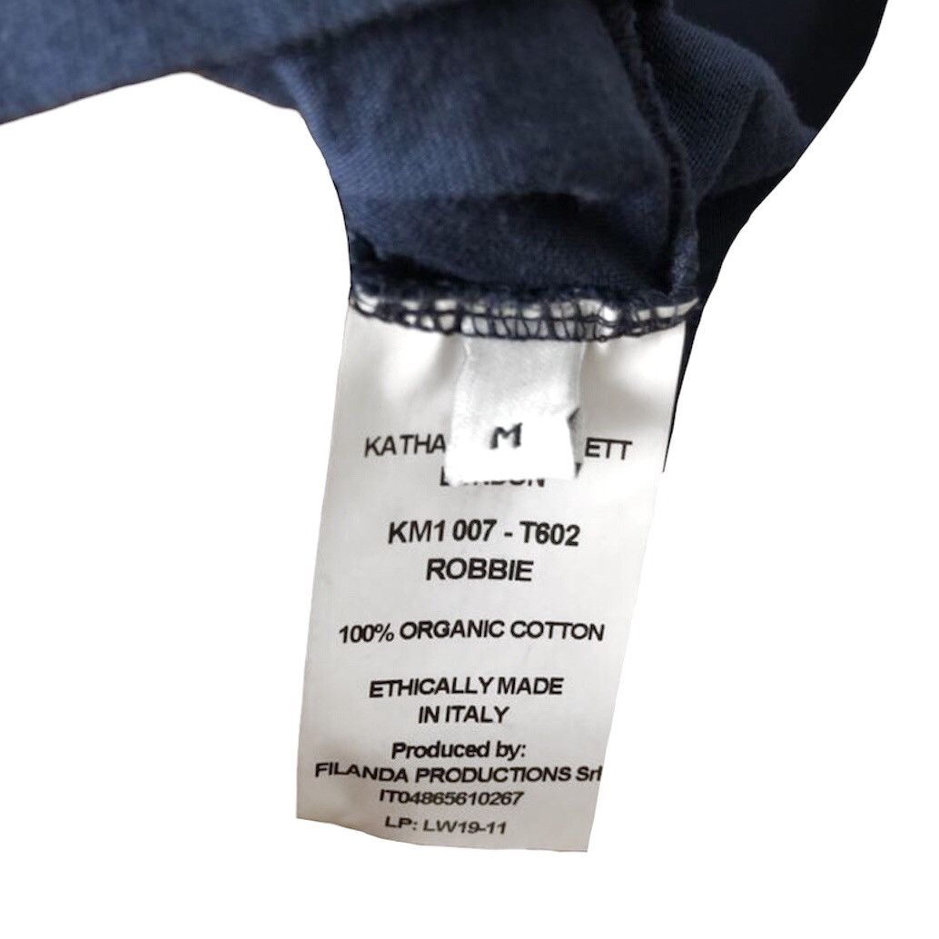 Katharine Hamnett London × Vintage 🧿robbie organic cotton longsleeve logo shirt blue Size US M / EU 48-50 / 2 - 3 Thumbnail