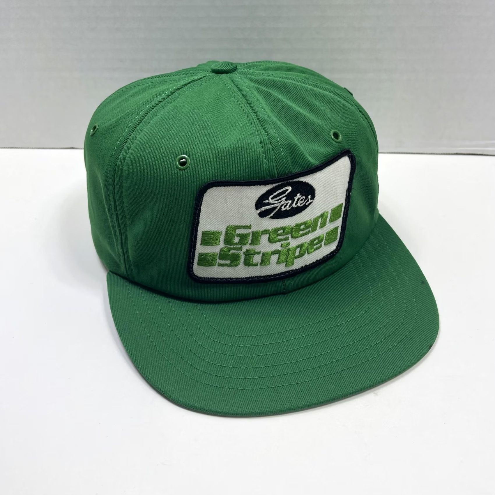 Vintage VINTAGE Gates Green Stripe Hat Cap Snap Back Green Patch Advertising Mens 80s Size ONE SIZE - 7 Thumbnail