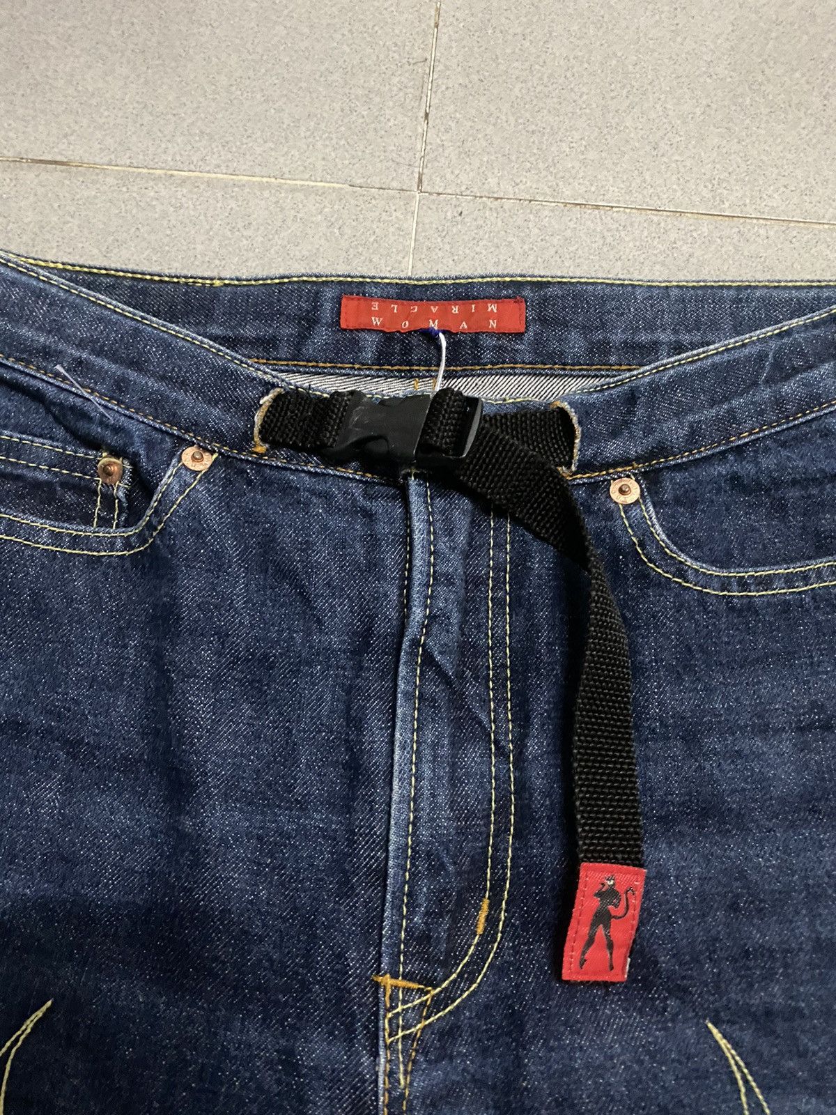 Japanese Brand × Vintage Vintage MiracleWoman Denim Flame Shortpants Size US 28 / EU 44 - 5 Thumbnail