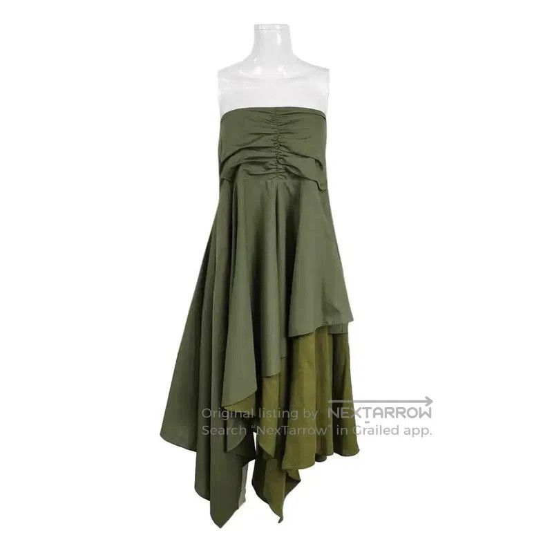 Loewe Loewe Irregular Green Cotton Summer Dress . Size M / US 6-8 / IT 42-44 - 1 Thumbnail