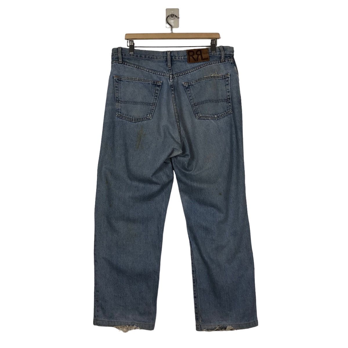 RRL Ralph Lauren 🔥VINTAGE SELVEDGES DENIM JEANS DOUBLE RL RRL DISTRESSED Size US 36 / EU 52 - 8 Thumbnail
