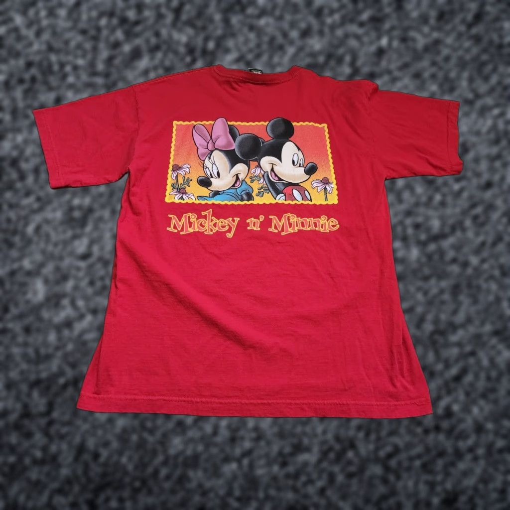 Mickey Unlimited VINTAGE Mickey Unlimited T-Shirt Mens XL Disney Double-Sided Postcard Graphic Red 100% Cotton Size US XL / EU 56 / 4 - 1 Thumbnail