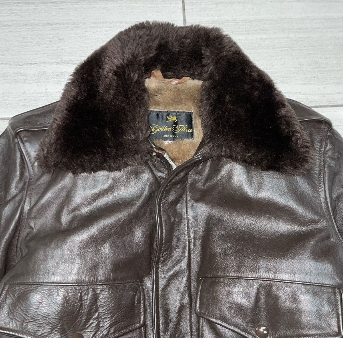 Vintage Vintage Golden Fleece A-2 Brown Leather Flight Bomber Jacket Size US M / EU 48-50 / 2 - 3 Thumbnail