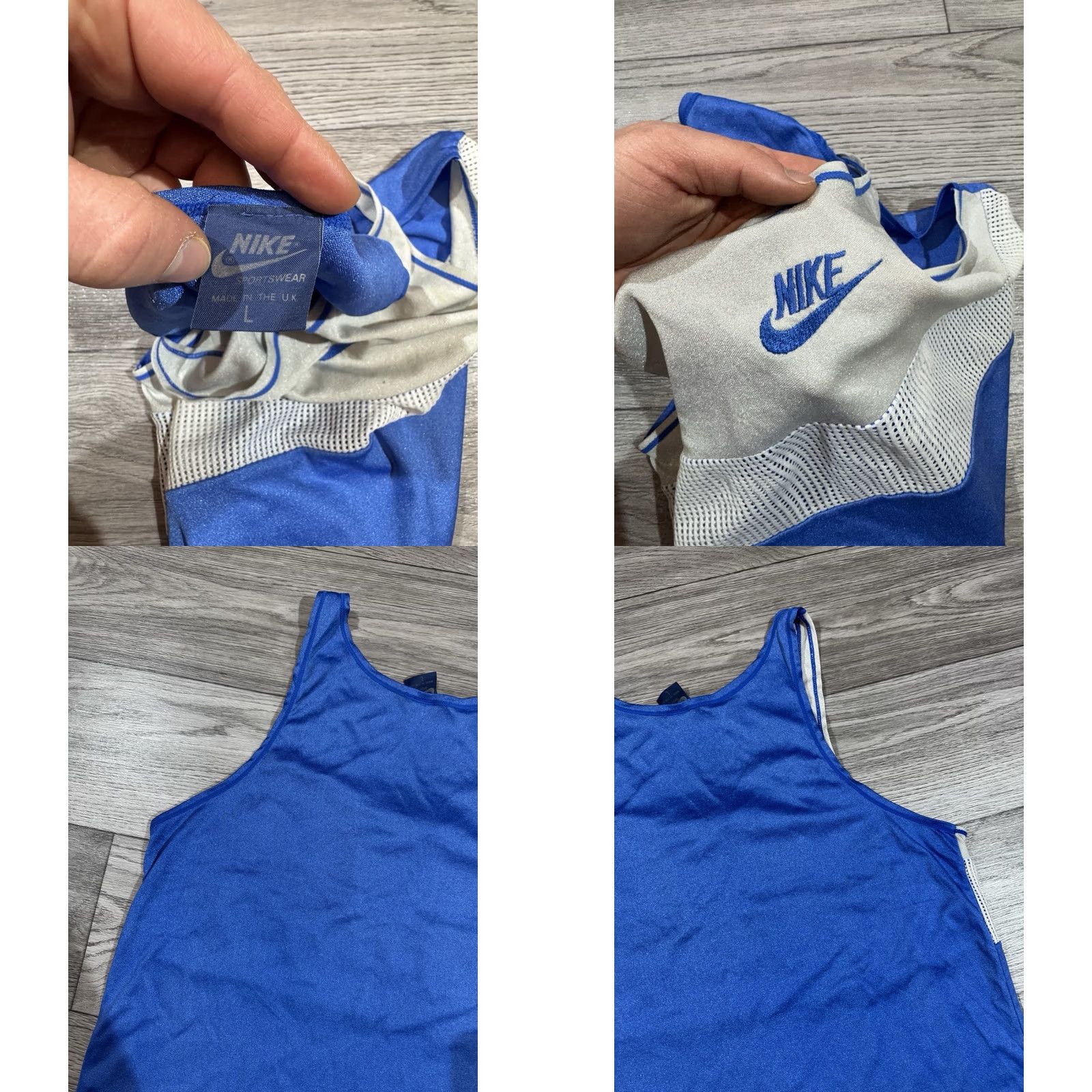 Nike Nike 1980s Athletic Running Tank Top Jersey Unisex Adults L Blue/Beige/gray USA UK Made Nike 1980 Model Size US L / EU 52-54 / 3 - 10 Thumbnail