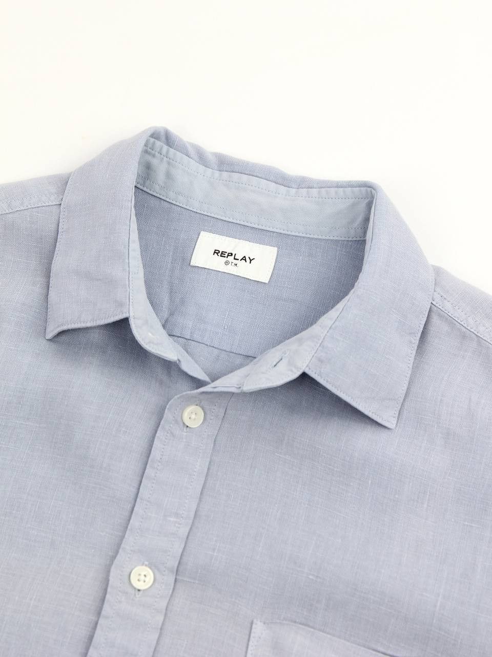 Replay REPLAY Linen blue shirt Size US M / EU 48-50 / 2 - 7 Thumbnail