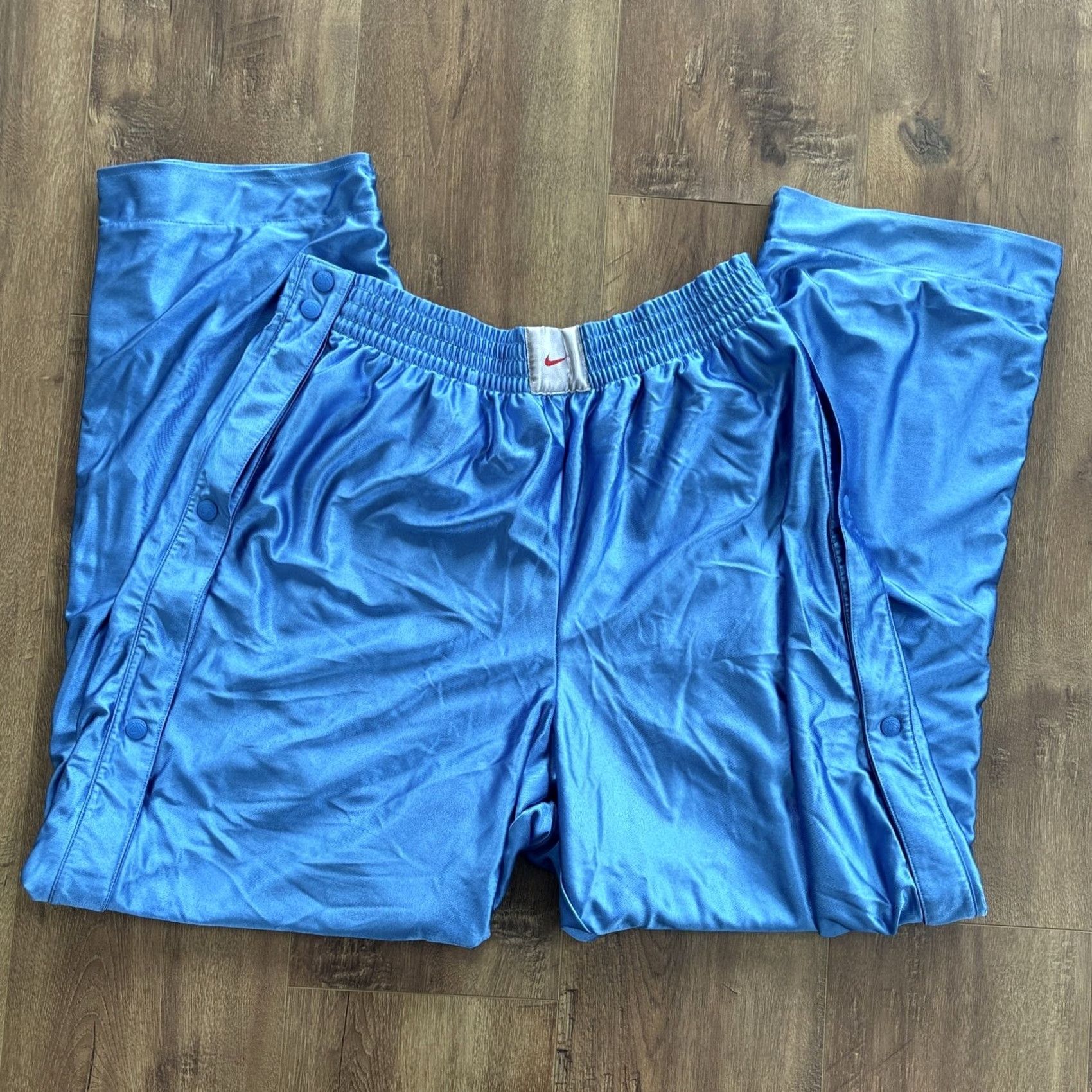 Nike VINTAGE Nike Team Tear Away Snap Basketball Warmup Pants Mens XL North Carolina Men XL Blue Basketball Tear Away Pants Size US 36 / EU 52 - 5 Thumbnail