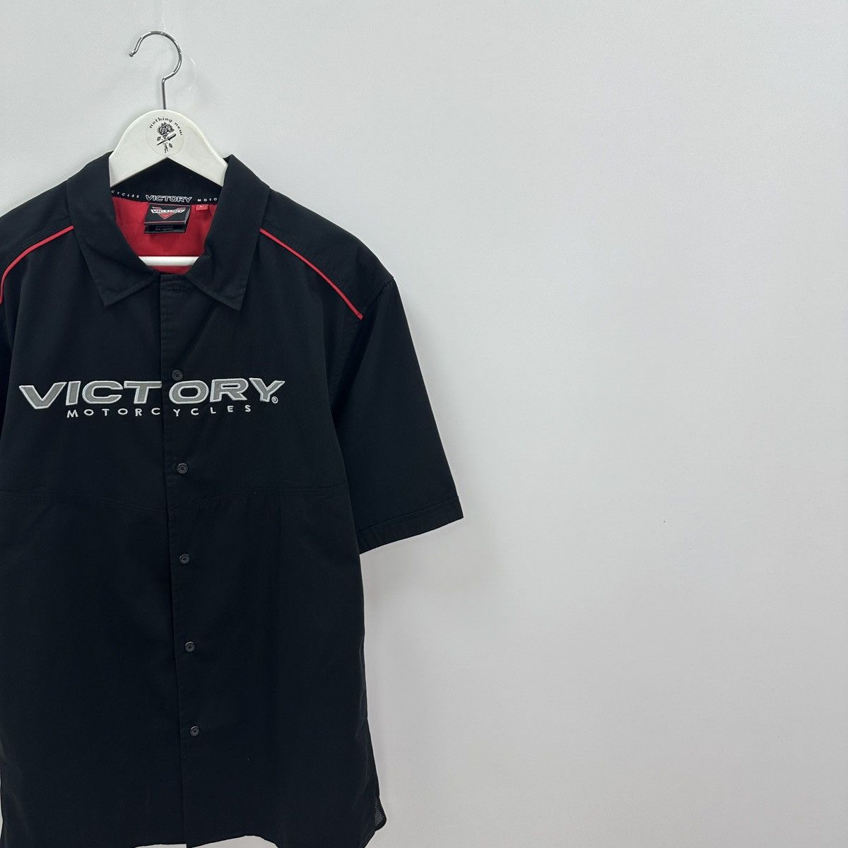 Vintage Vintage 00s Victory Motorcycle USA shirt button y2k hype og Size US L / EU 52-54 / 3 - 3 Thumbnail