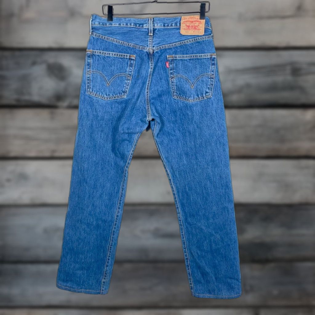 Y2K Levi's 501 Jeans Men's 32 x 30 Blue Denim Button Fly Straight Leg Vintage 90s