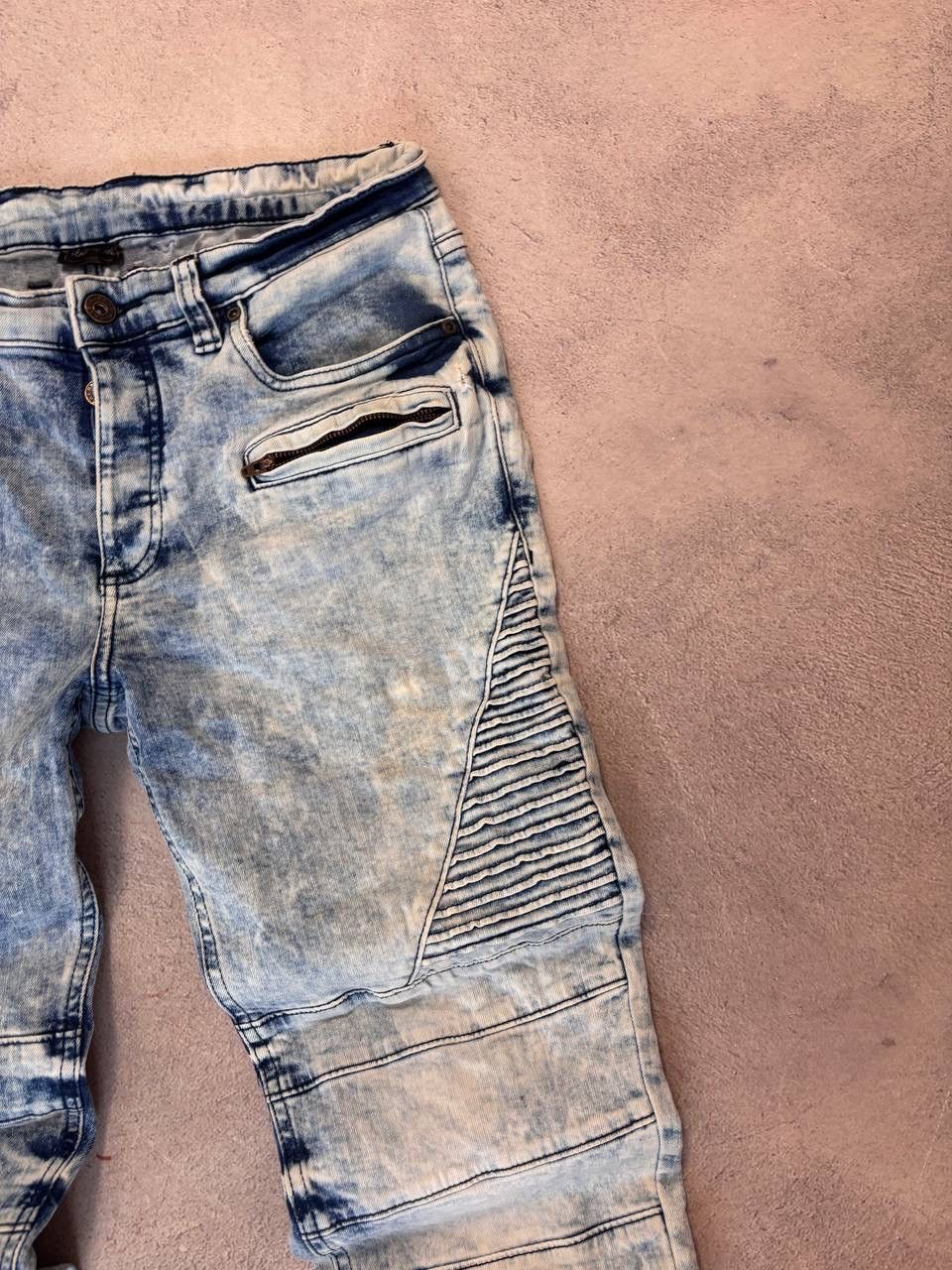 Vintage Japanese Moto Bike Balmain style distressed pants jeans Size US 32 / EU 48 - 5 Thumbnail