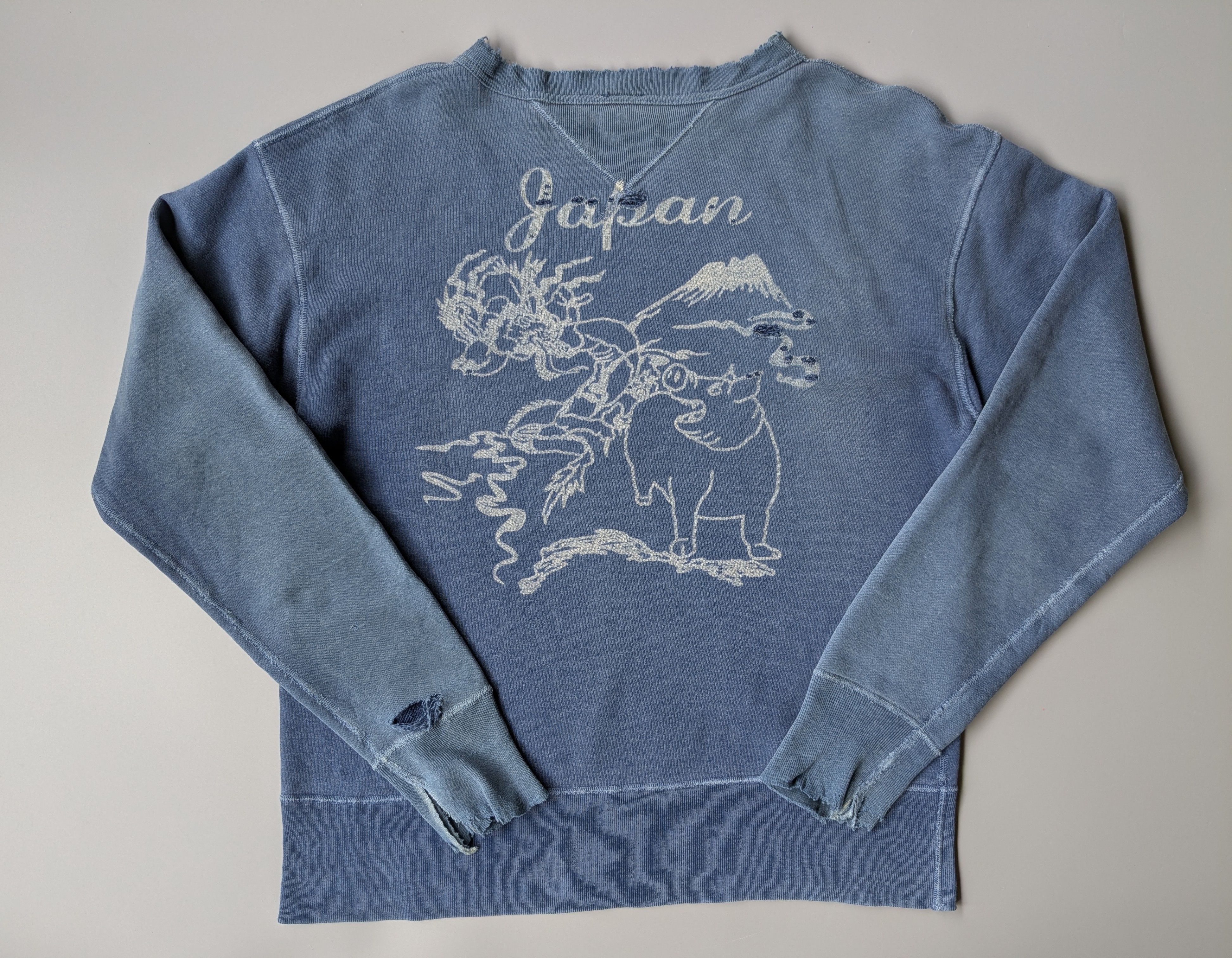 Studio D'Artisan Studio D'artisan indigo distressed japan sweatshirt Size US S / EU 44-46 / 1 - 1 Thumbnail
