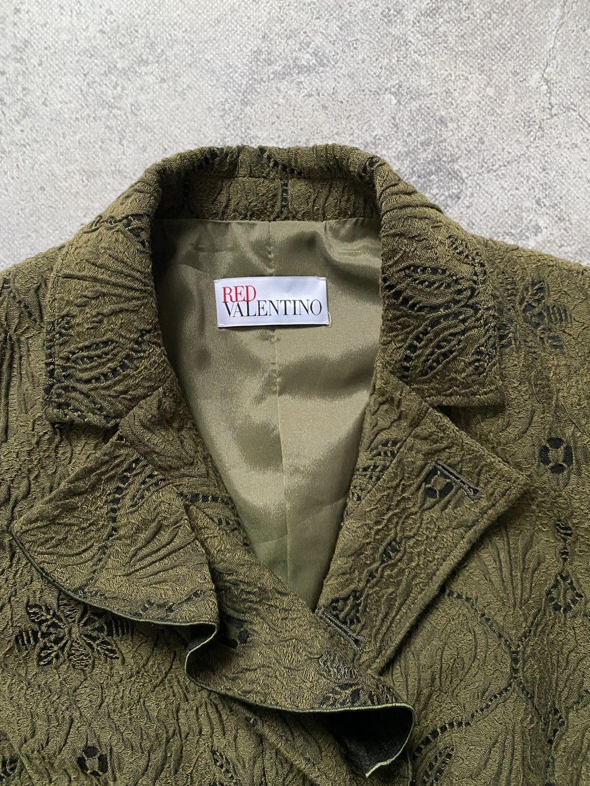 Valentino Red Valentino Jacquard Peplum Jacket Ruffle Blazer Y2K Size M / US 6-8 / IT 42-44 - 2 Thumbnail