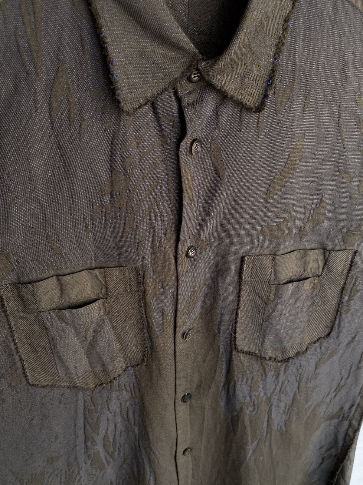 Issey Miyake × Japanese Brand × Vintage ISSEY MIYAKE A-POC "Shadow Stitch" Raw Edge Textured Shirt Size US M / EU 48-50 / 2 - 15 Thumbnail