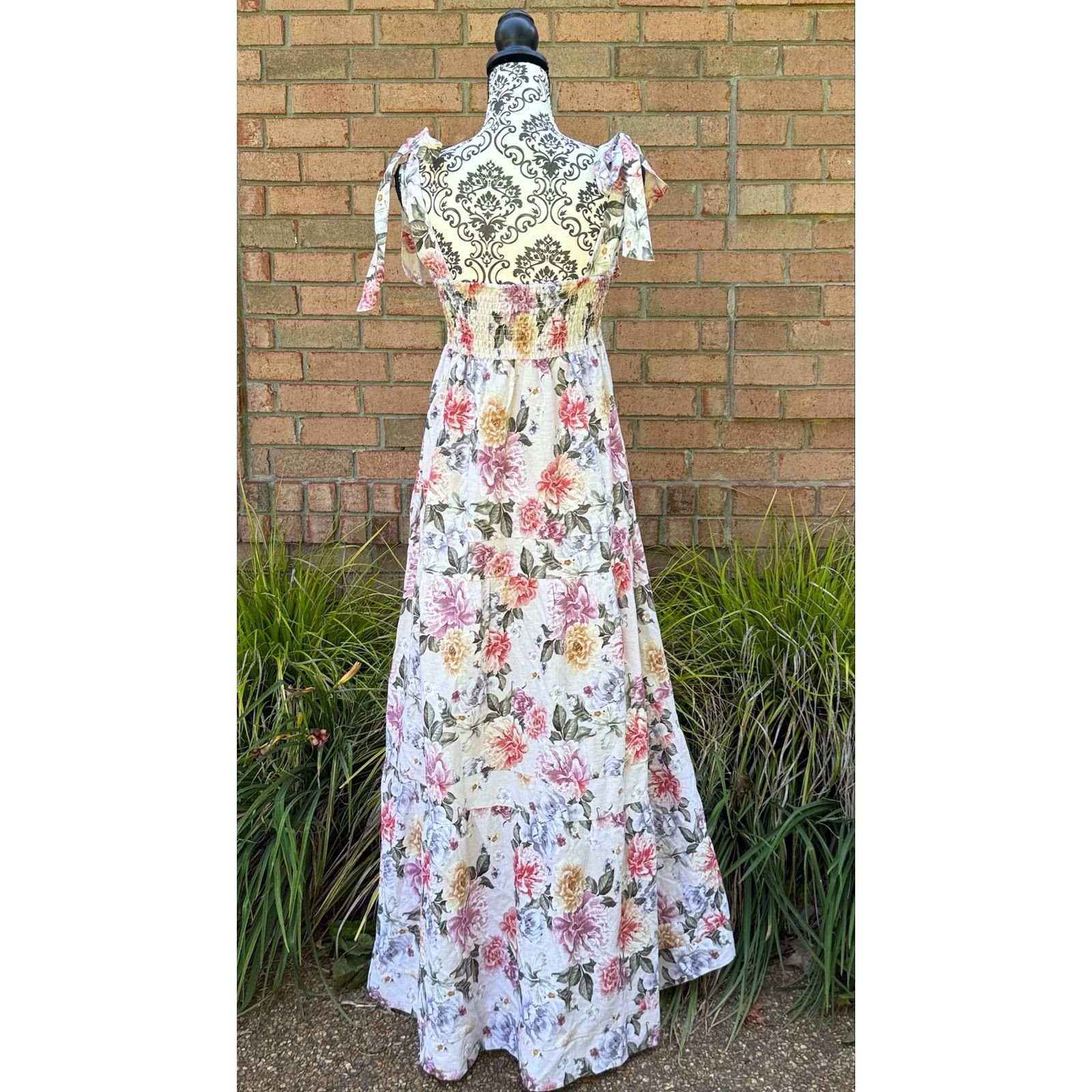 House of Harlow NWT House of Harlow 1960 Linen Blend Floral Maxi Dress Small Size S / US 4 / IT 40 - 3 Thumbnail