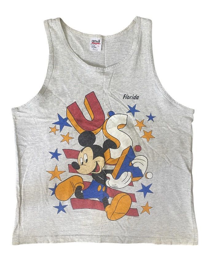 Anvil × Disney × Vintage Vintage 1992’ Mickey Mouse Tank Top Size US L / EU 52-54 / 3 - 1 Thumbnail