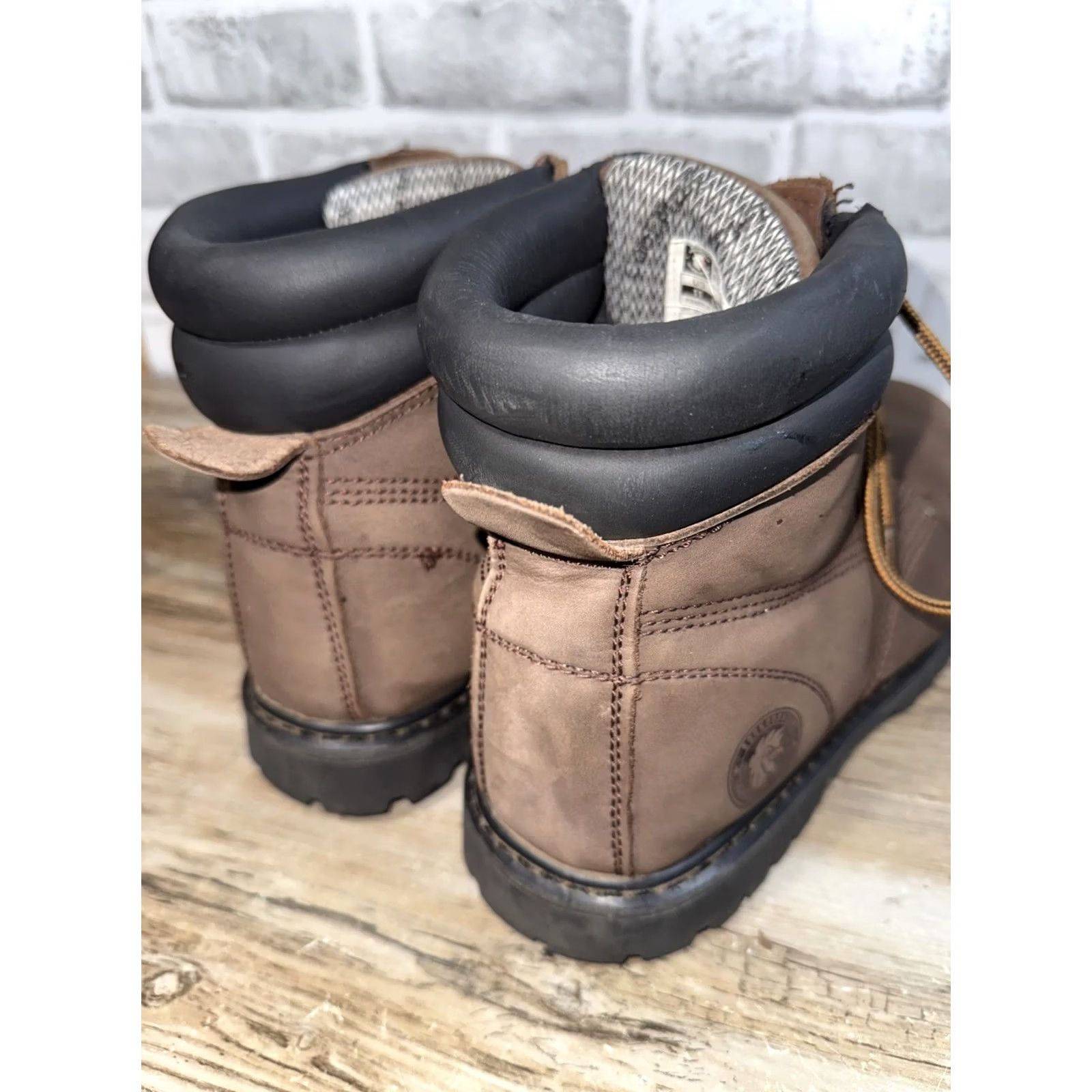 Vintage Rockrooster UNDERWOOD Leather Steel Toe Work Boots Mens 11 Brown Leather Steel Toe Work Boots Mens 11 Brown Size US 11 / EU 44 - 4 Thumbnail