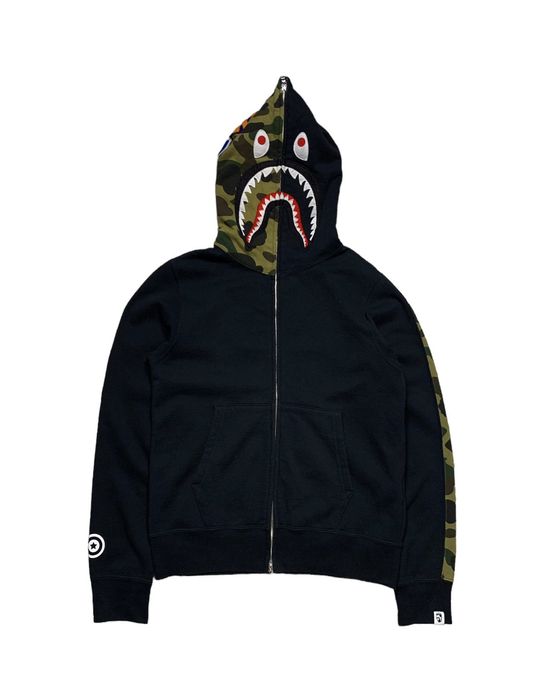 Bape Og 2010 Bape 1st Half Camo Shark Hoodie Nfs 