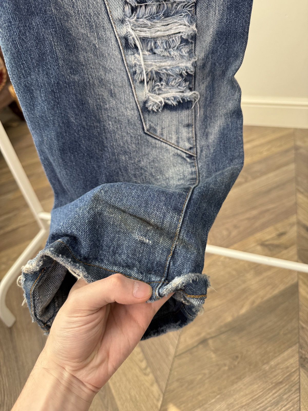 Other Vintage RAW Clothing Distressed Jeans Patchwork Streetwear Size US 34 / EU 50 - 13 Thumbnail
