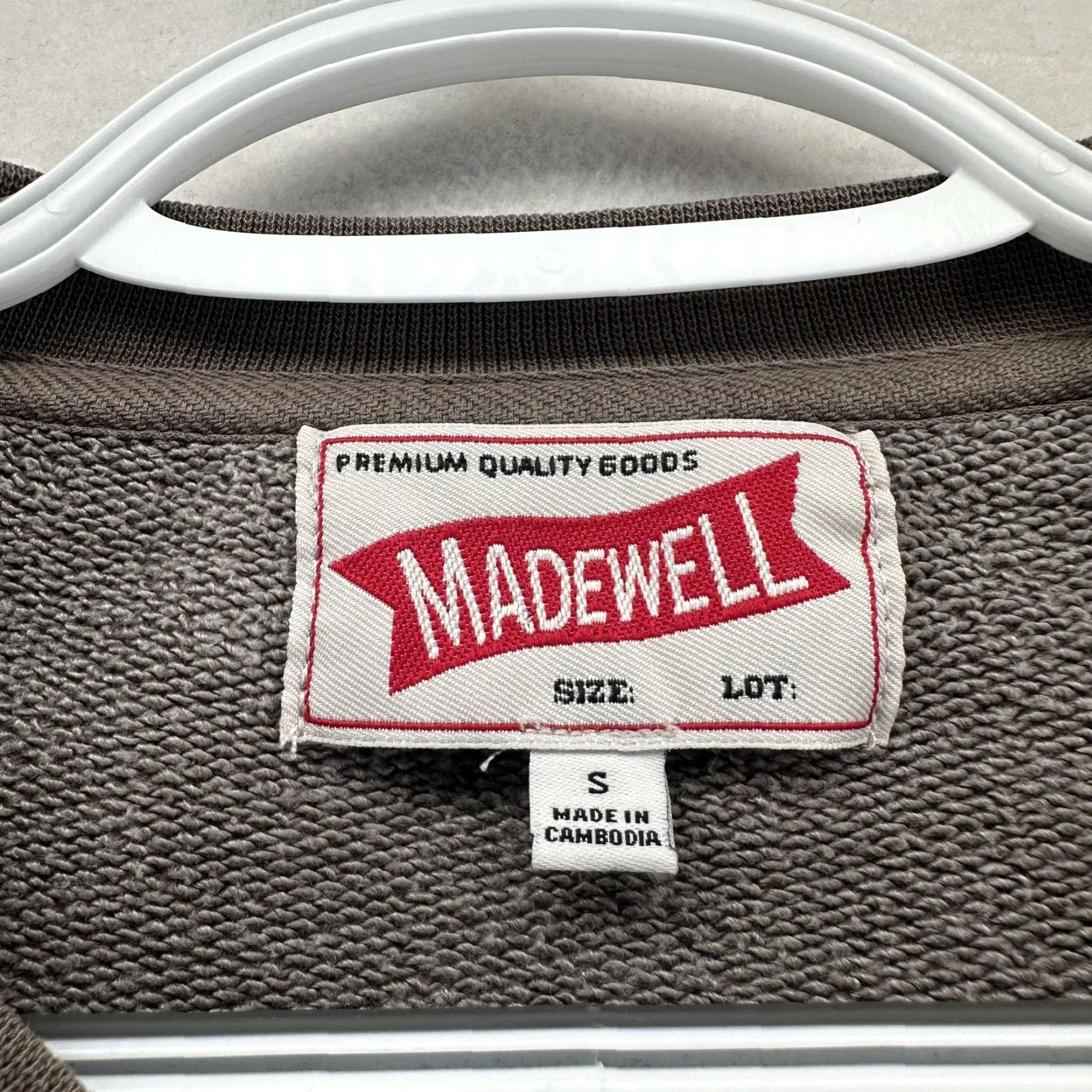 Madewell Madewell Sweatshirt Mens SM-MD Beige Fleece Crew Neck Solid Pullover NK077 Size M / US 6-8 / IT 42-44 - 2 Thumbnail
