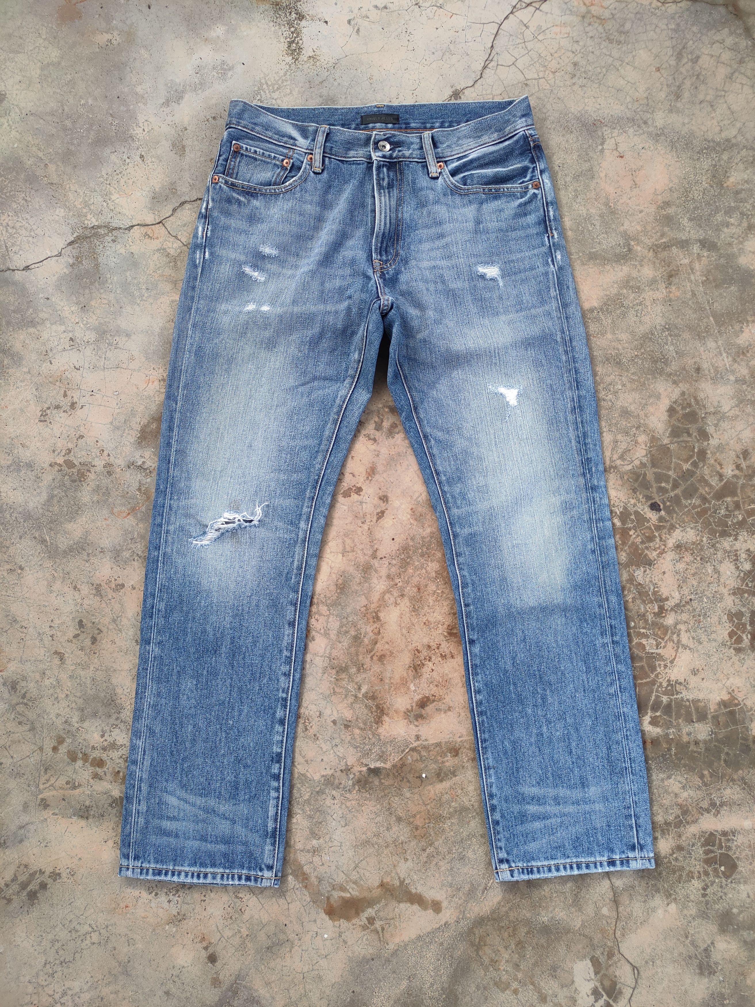 Japanese Brand VINTAGE JAPANESE FADED DISTRESSED DENIM JEAN PANTS Size US 33 - 1 Thumbnail