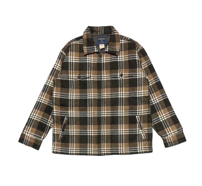 Woolrich Woolen Mills Vintage 90s Woolrich Zipper Wool Flannel Shirt Jacket Size US XL / EU 56 / 4 - 1 Thumbnail