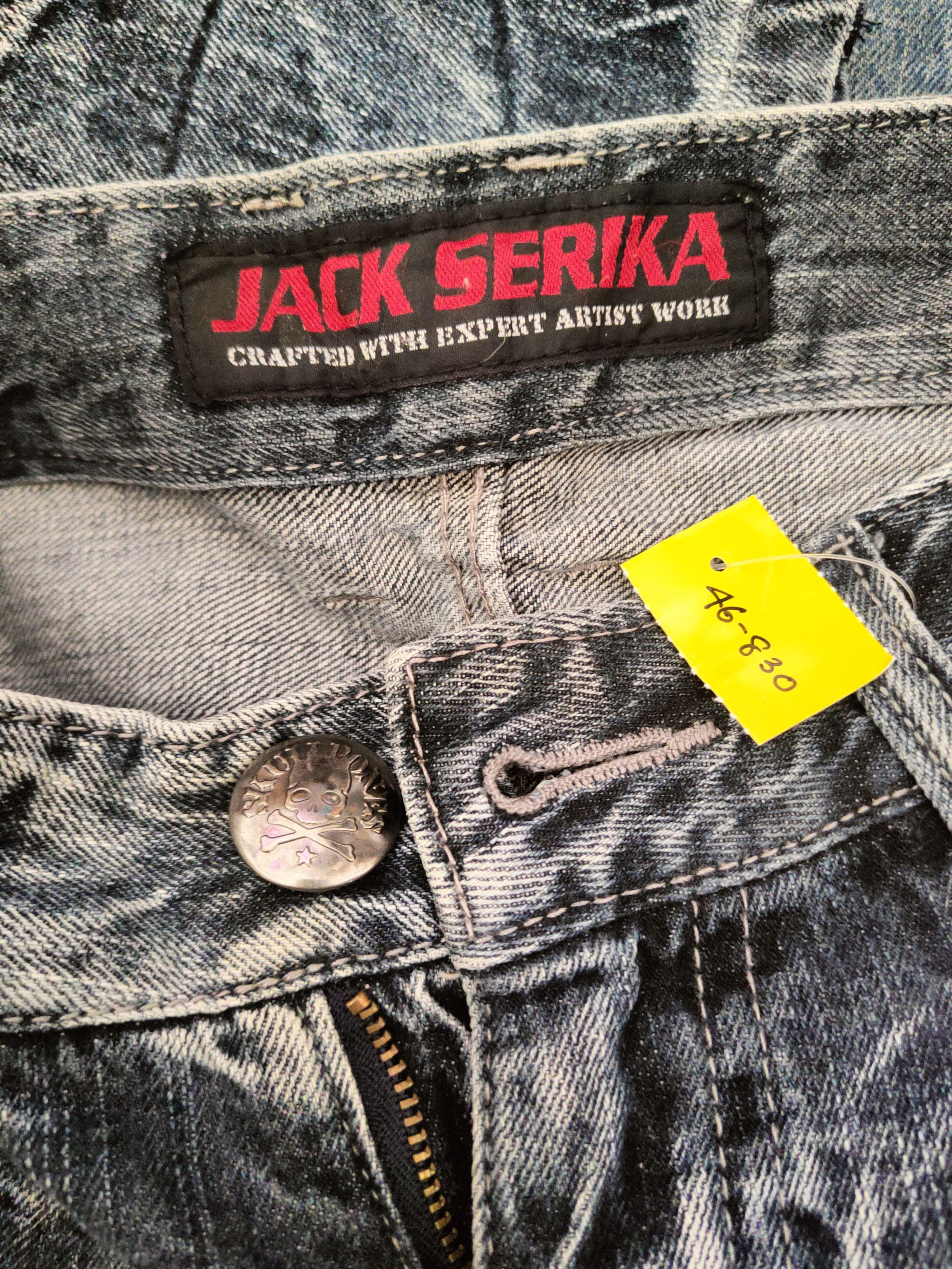 Japanese Brand DL Jack Serika Dark Blue Patched Denim Jeans #46-830 Size US 32 / EU 48 - 15 Thumbnail