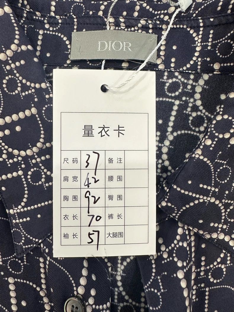 Dior Dior Size 37 Black men's shirt with full print logo 2501-Ne Size US XXS / EU 40 - 9 Thumbnail