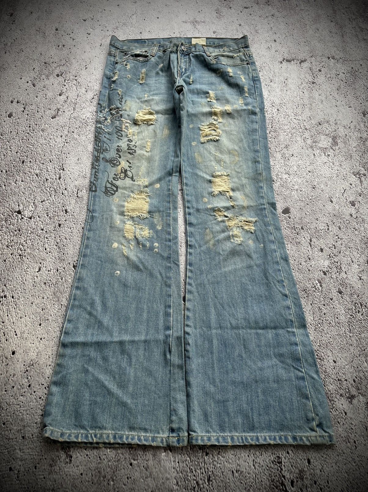 Hysteric Glamour 2000's Flare Abercrombie Distressed Denim bootcut Size US 31 - 1 Thumbnail